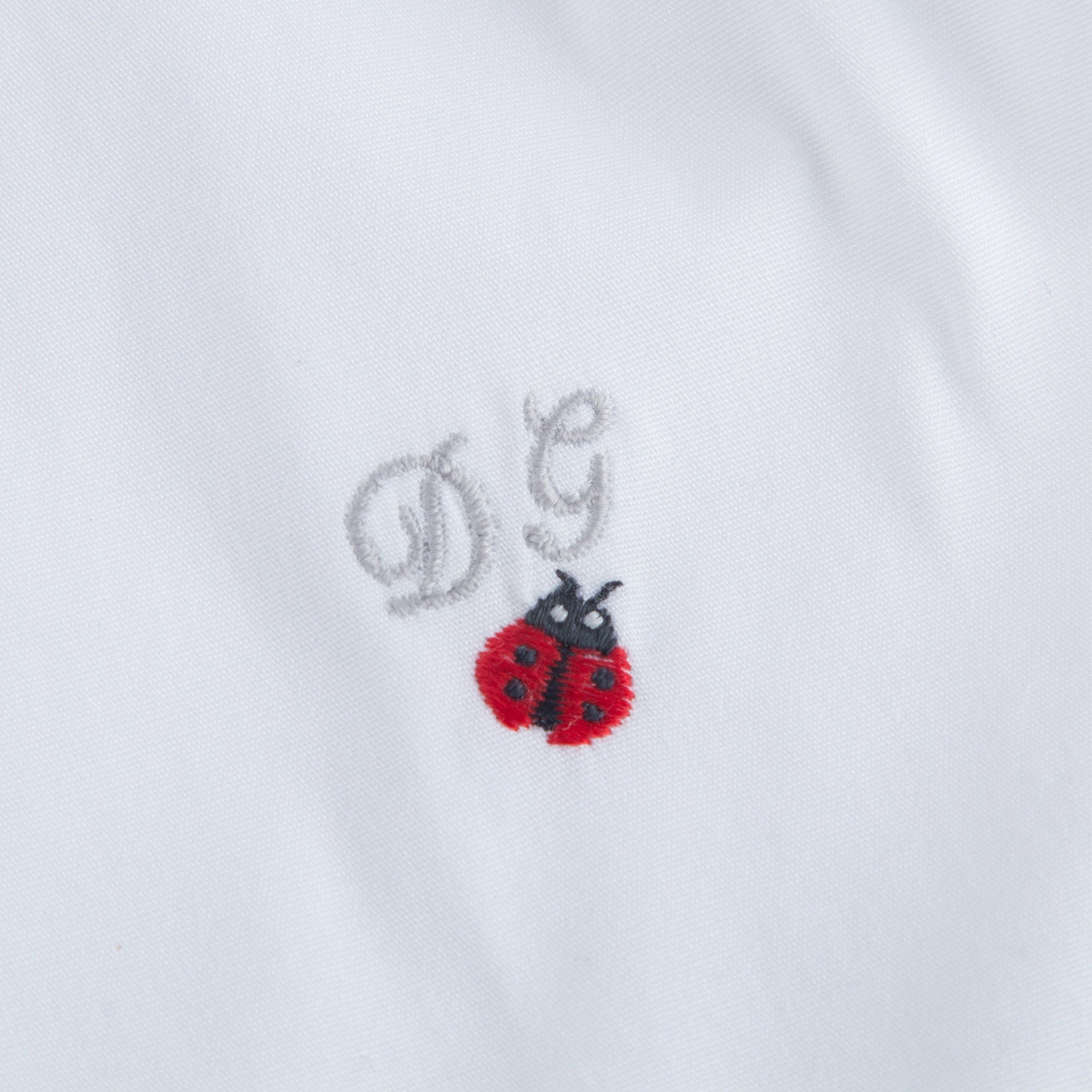 Girls White Cotton Shirt With Heart Trim
