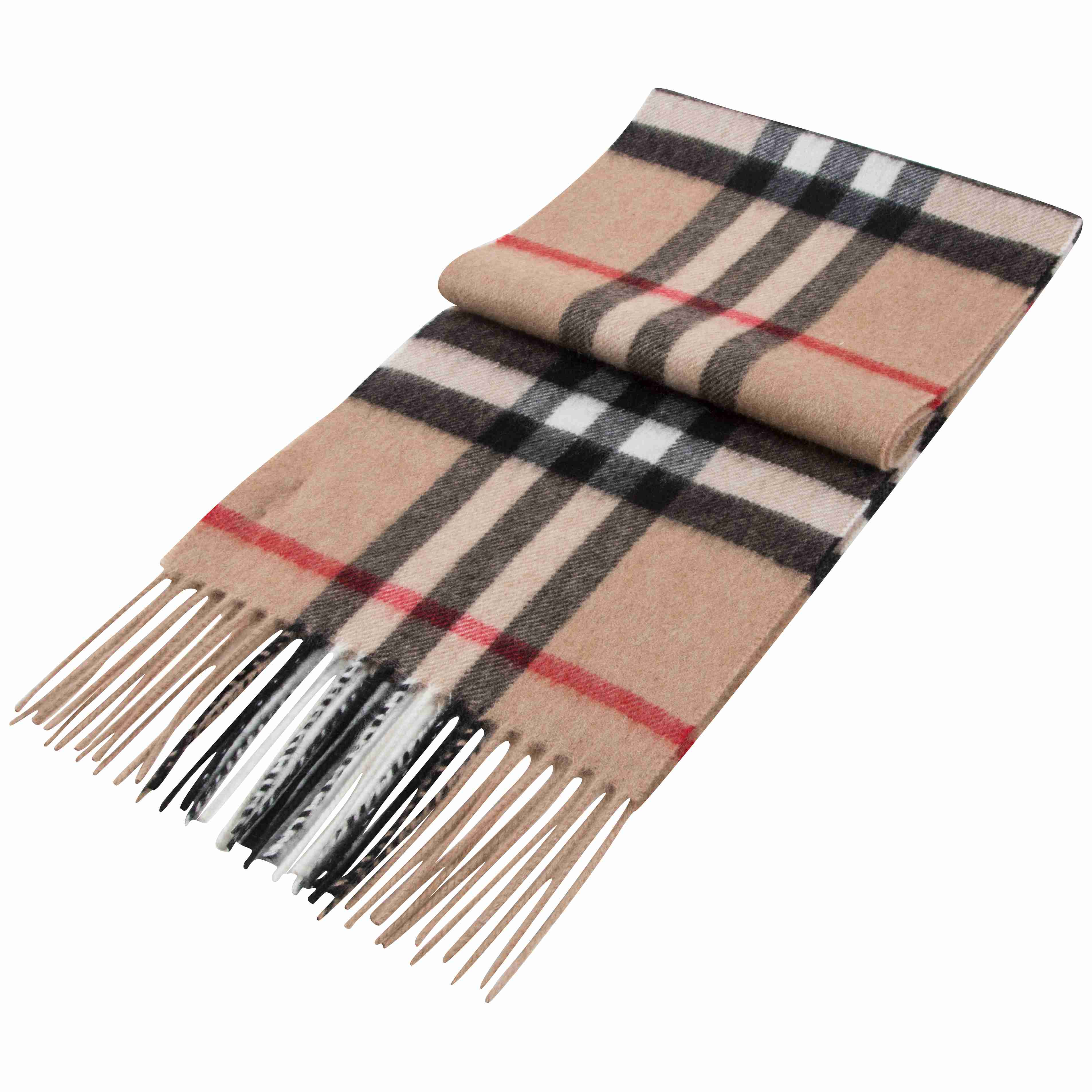 Girls & Boys Camel Check Cashmere Scarves