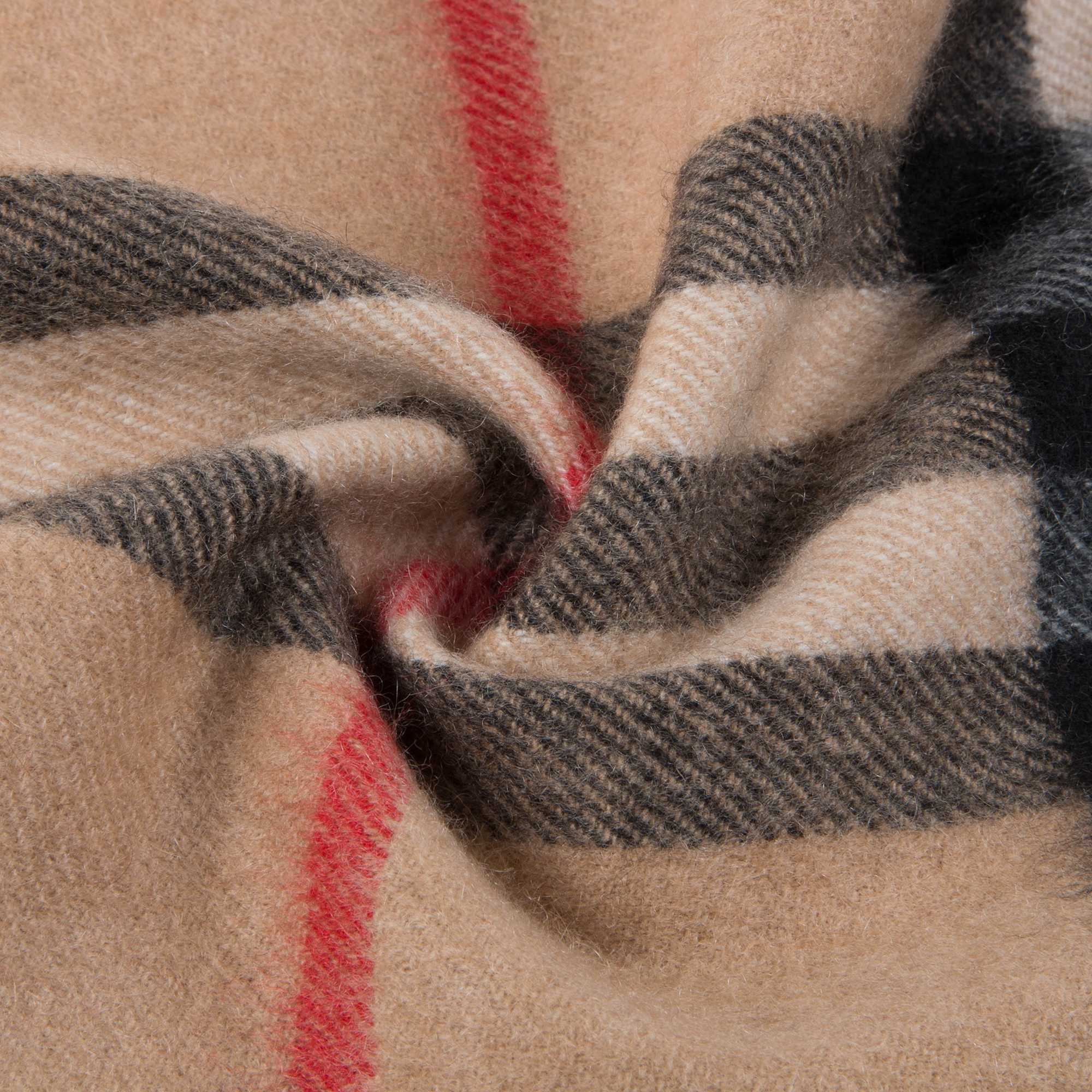 Girls & Boys Camel Check Cashmere Scarves