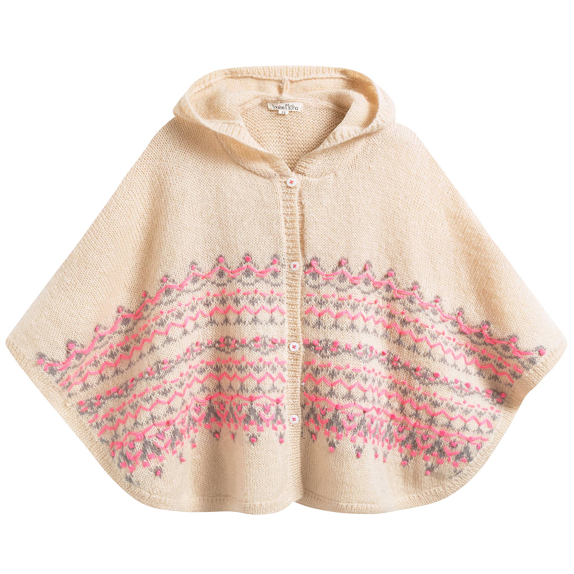 Girls Beige Zip-up Cape