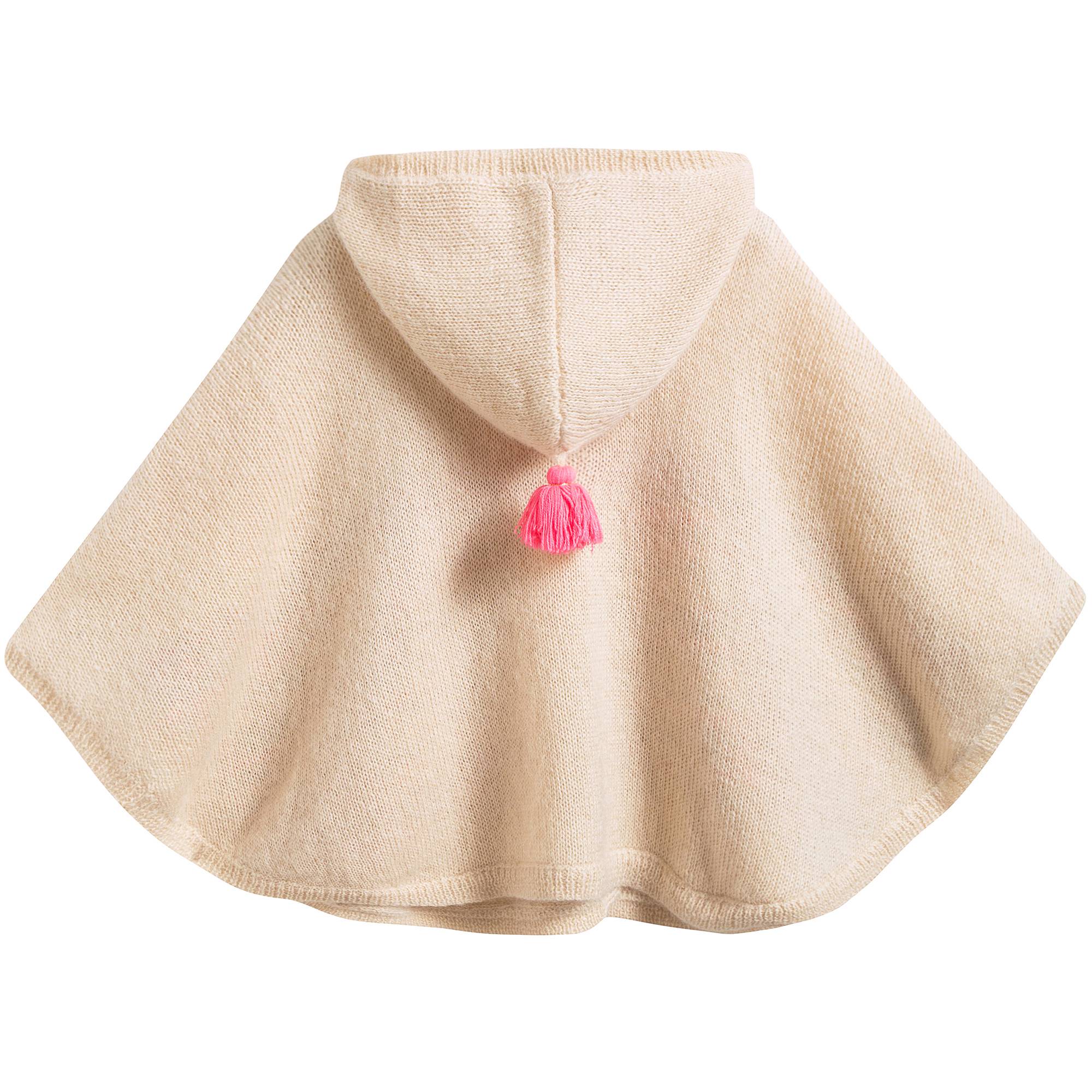 Girls Beige Zip-up Cape