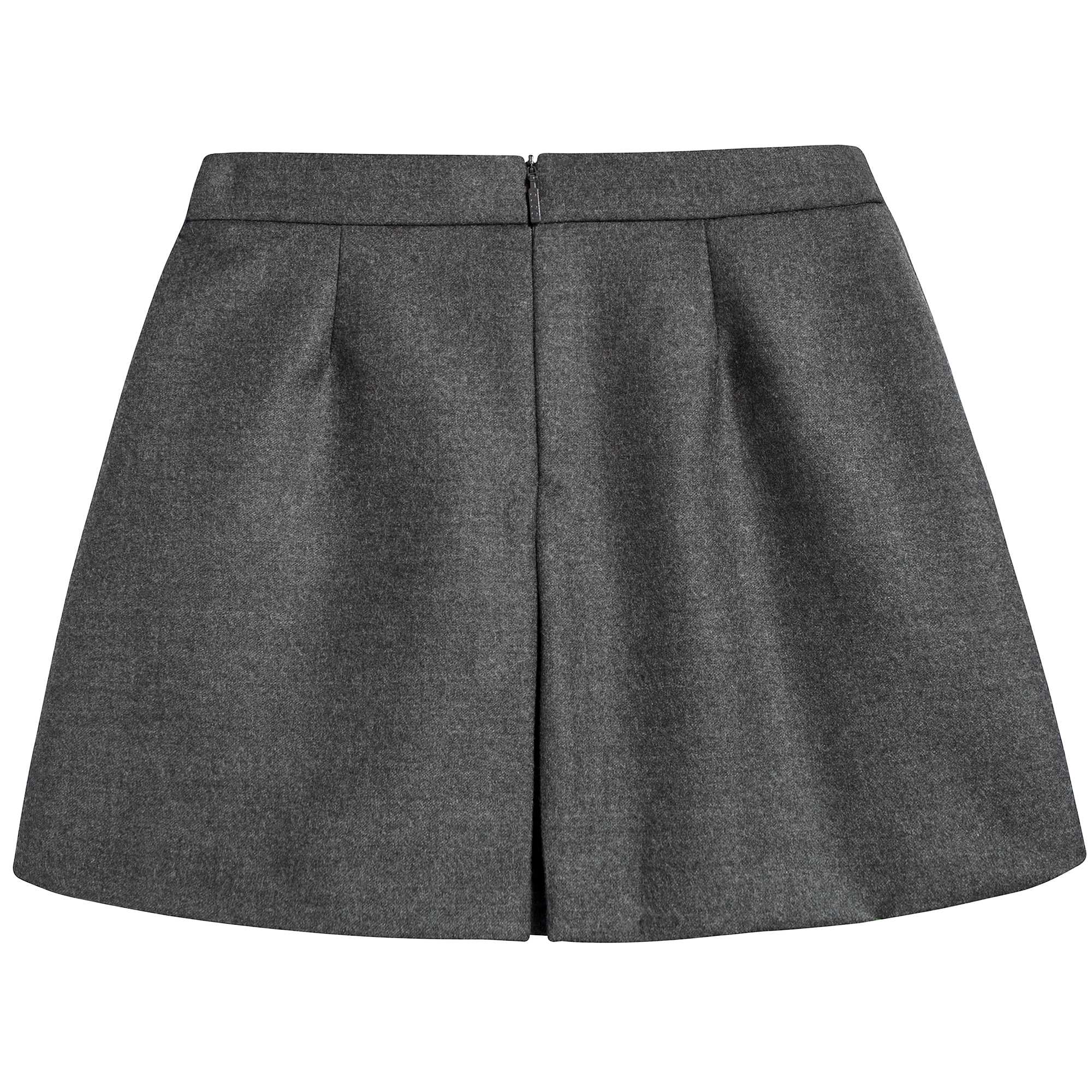Girls Grey Pleated Wool Skirt