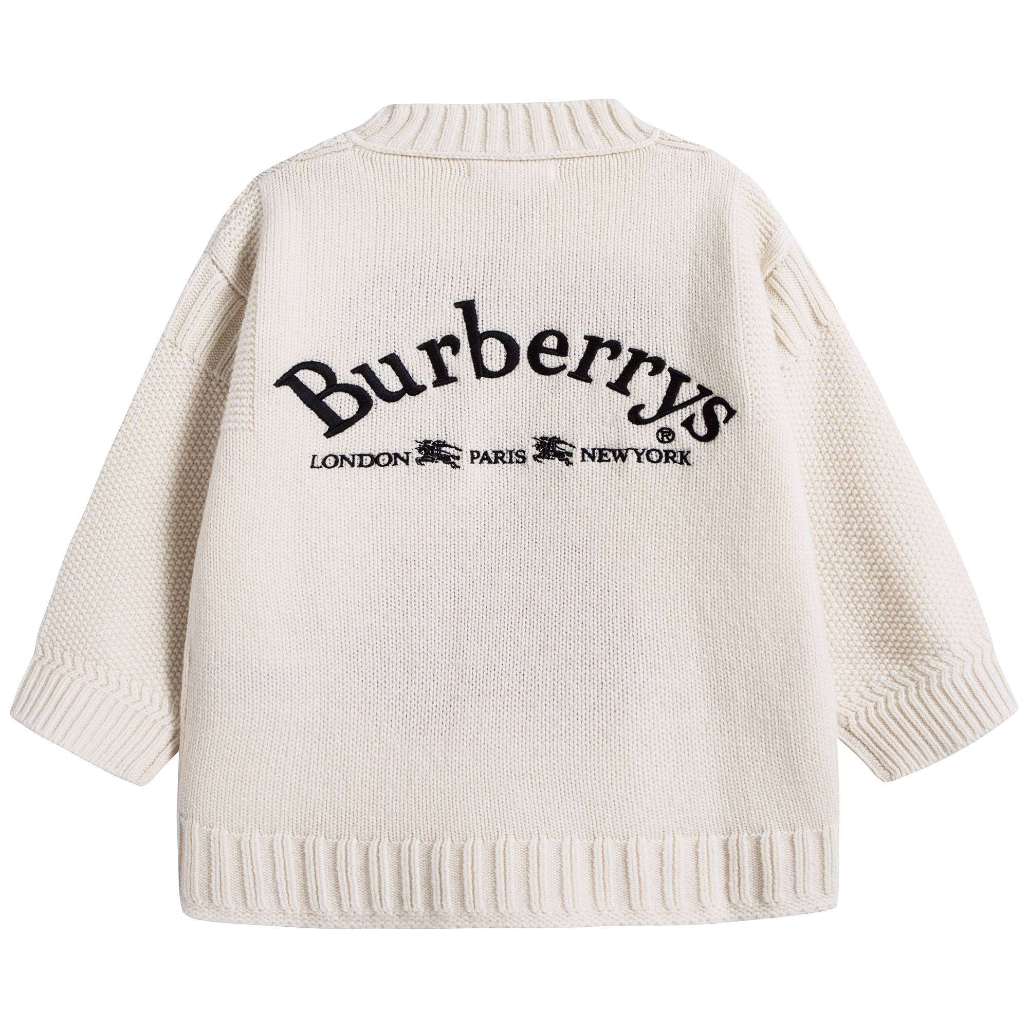 Girls Ivory Wool Sweater