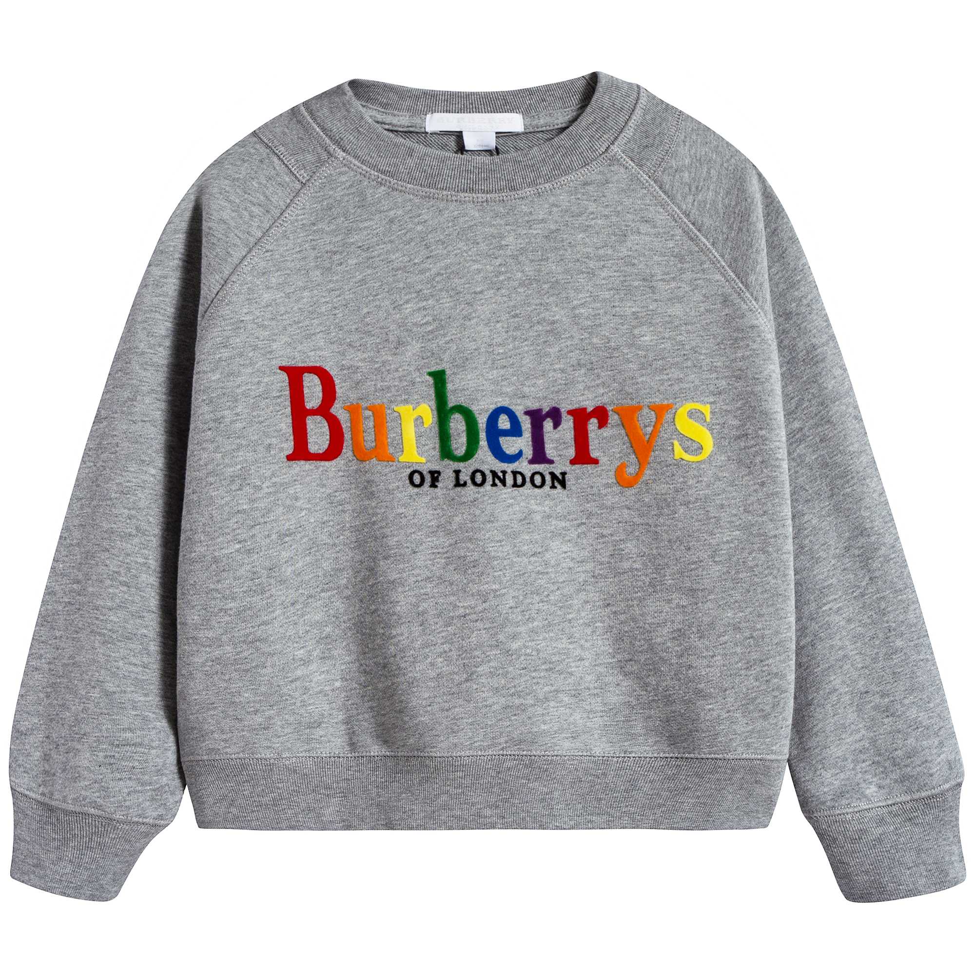 Girls Grey Melange Cotton Sweatshirt