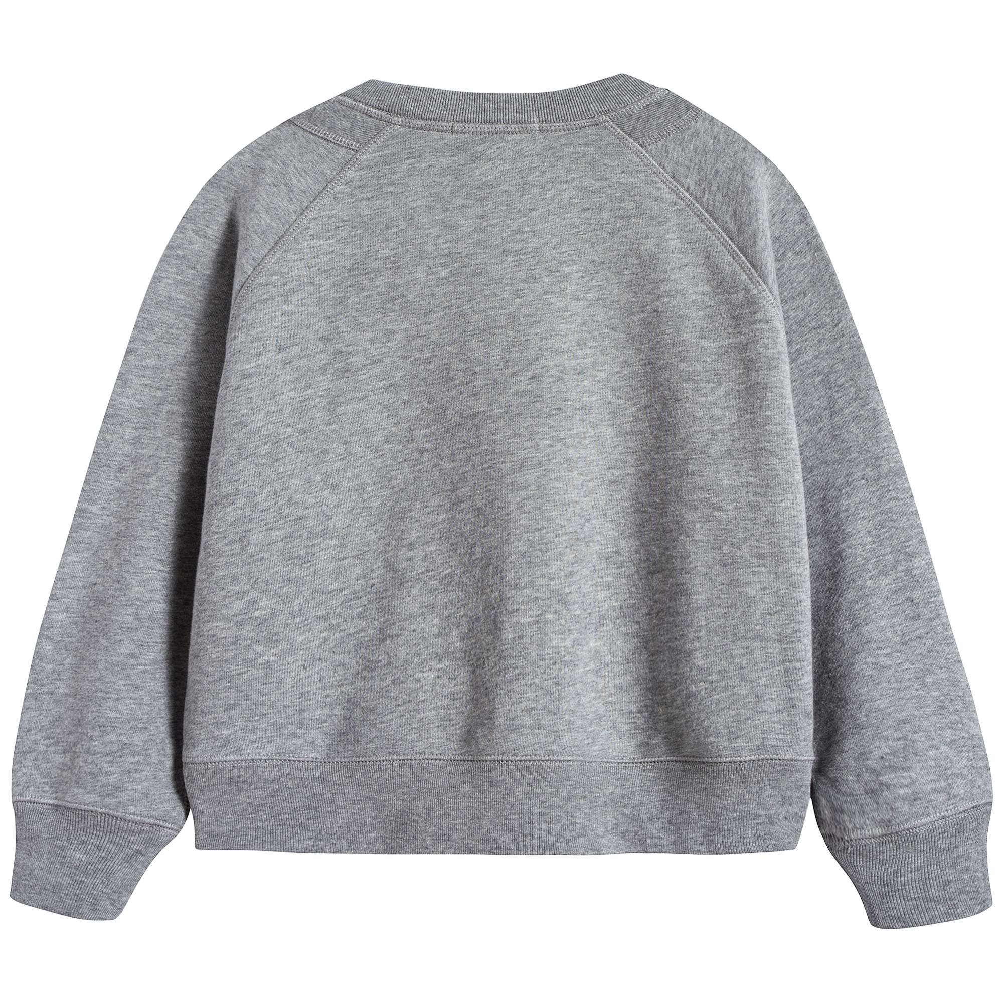 Girls Grey Melange Cotton Sweatshirt