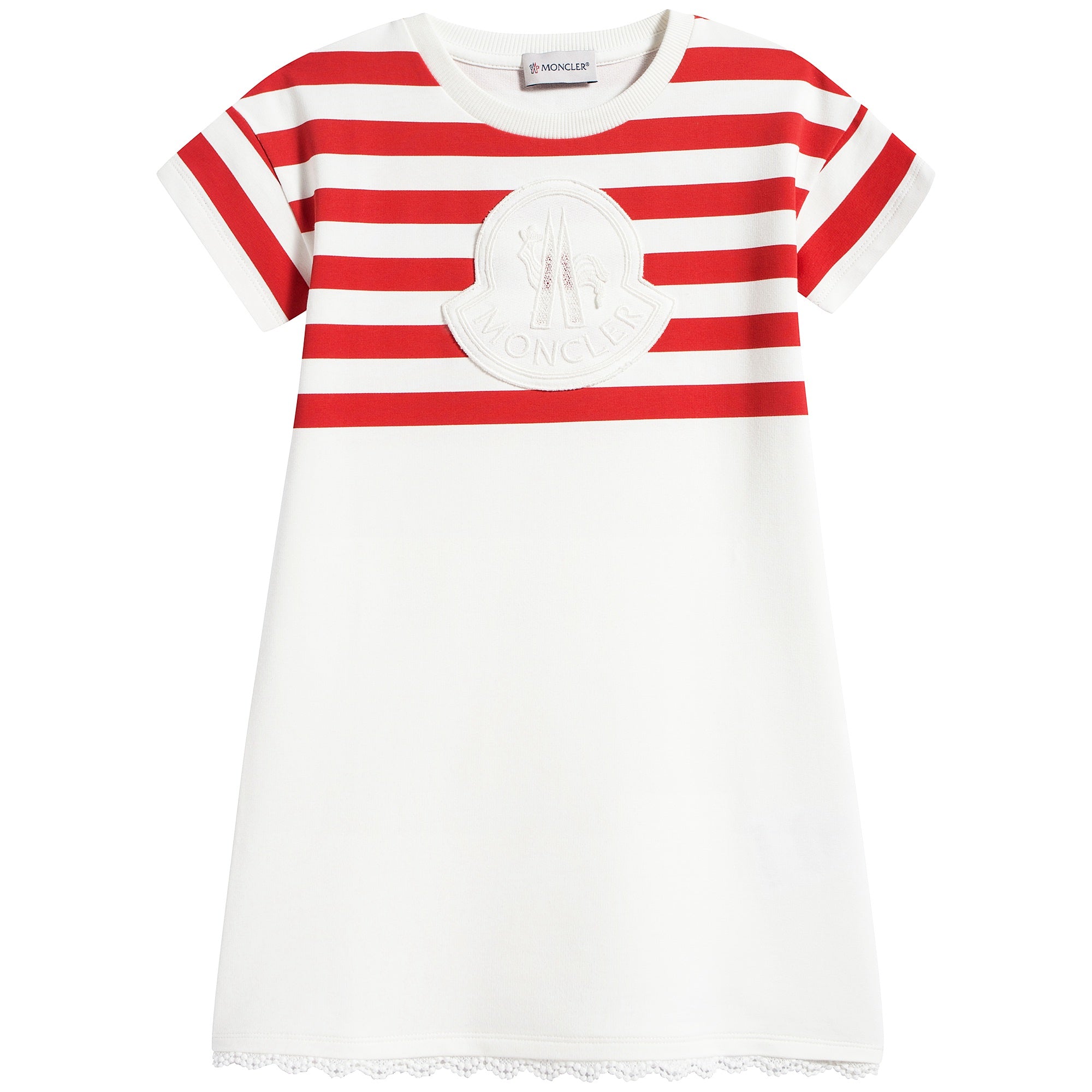 Girls White & Red Stripes T-shirt