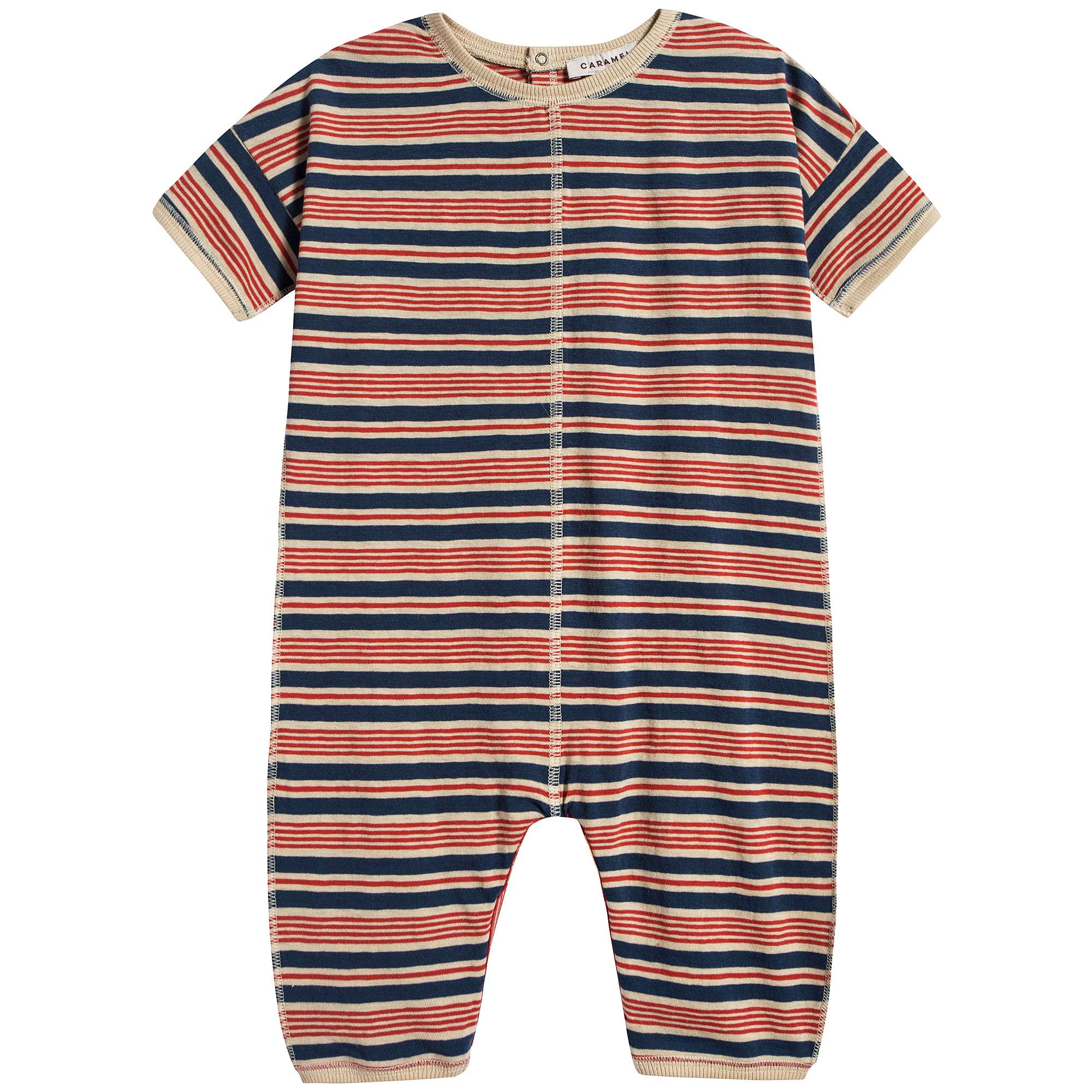 Baby Red Stripe Cotton Babysuit