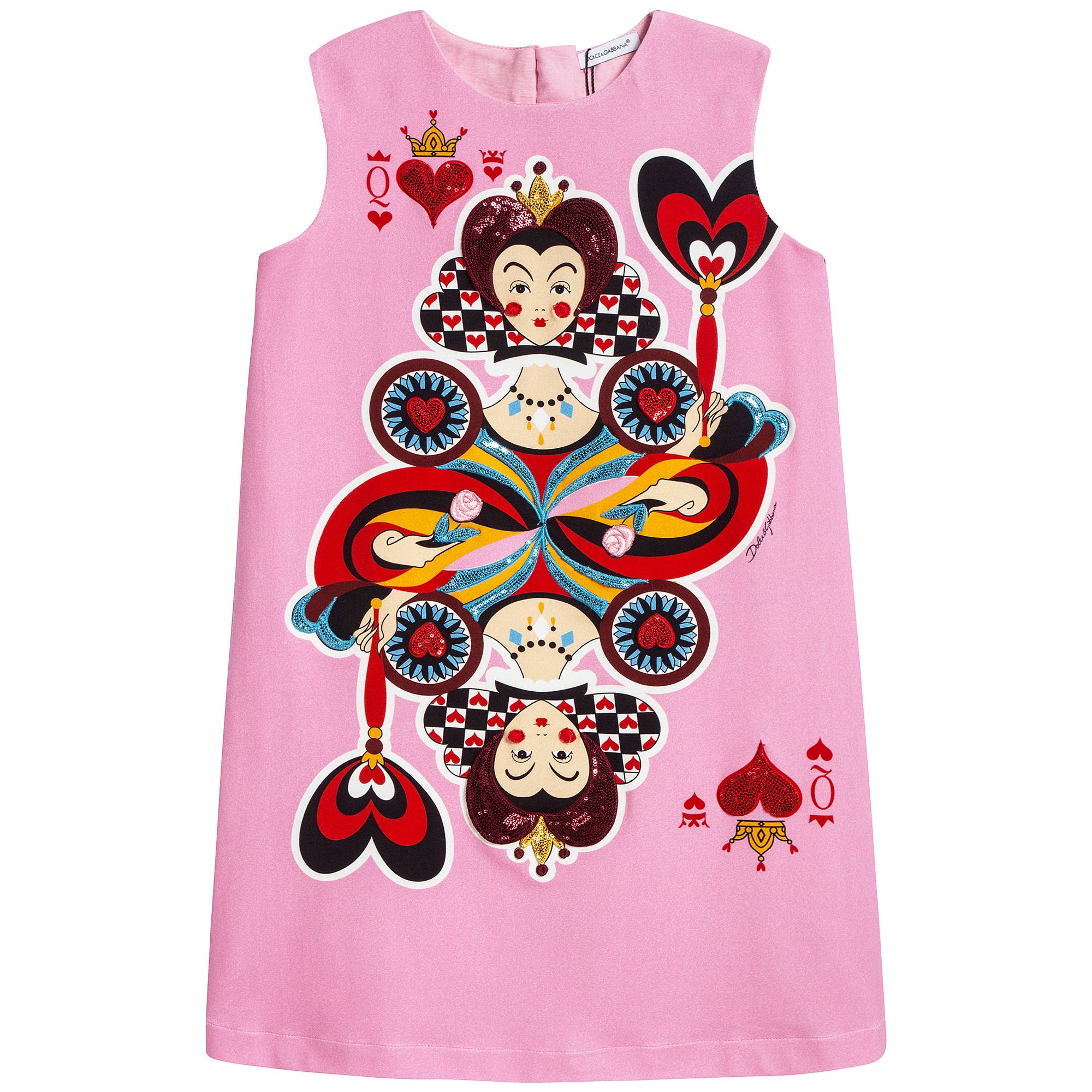 Girls Pink Queen Of Hearts Dress
