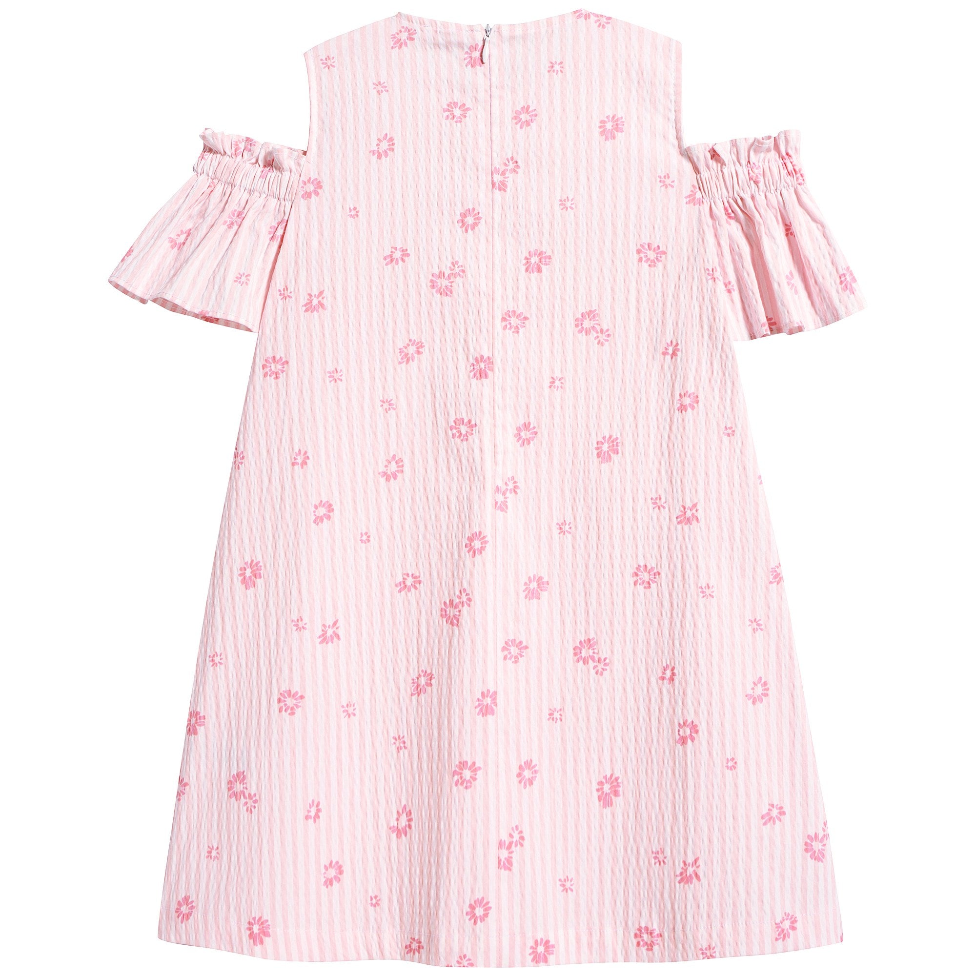 Girls Light Pink Floral Cotton Dress