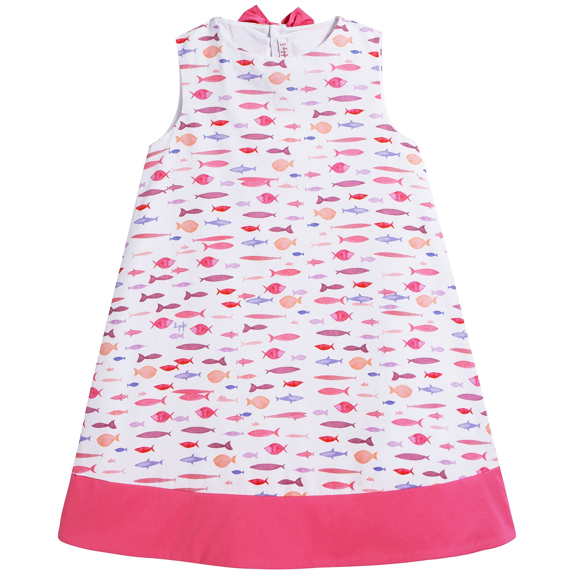 Girls Pink Printed Cotton Dress
