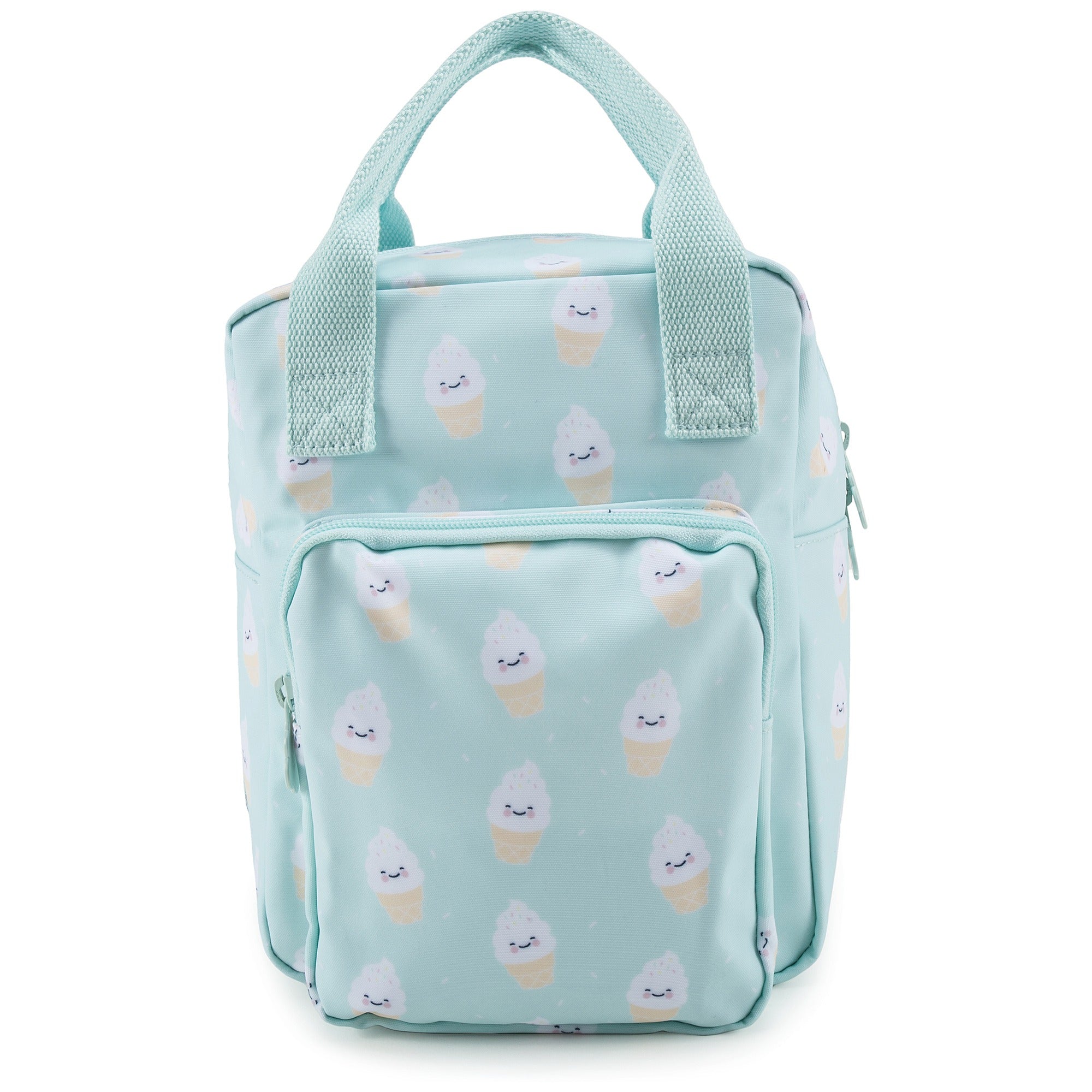 Girls Mint Green Icecream Printed Backpack(20 x 13 x 26 cm)