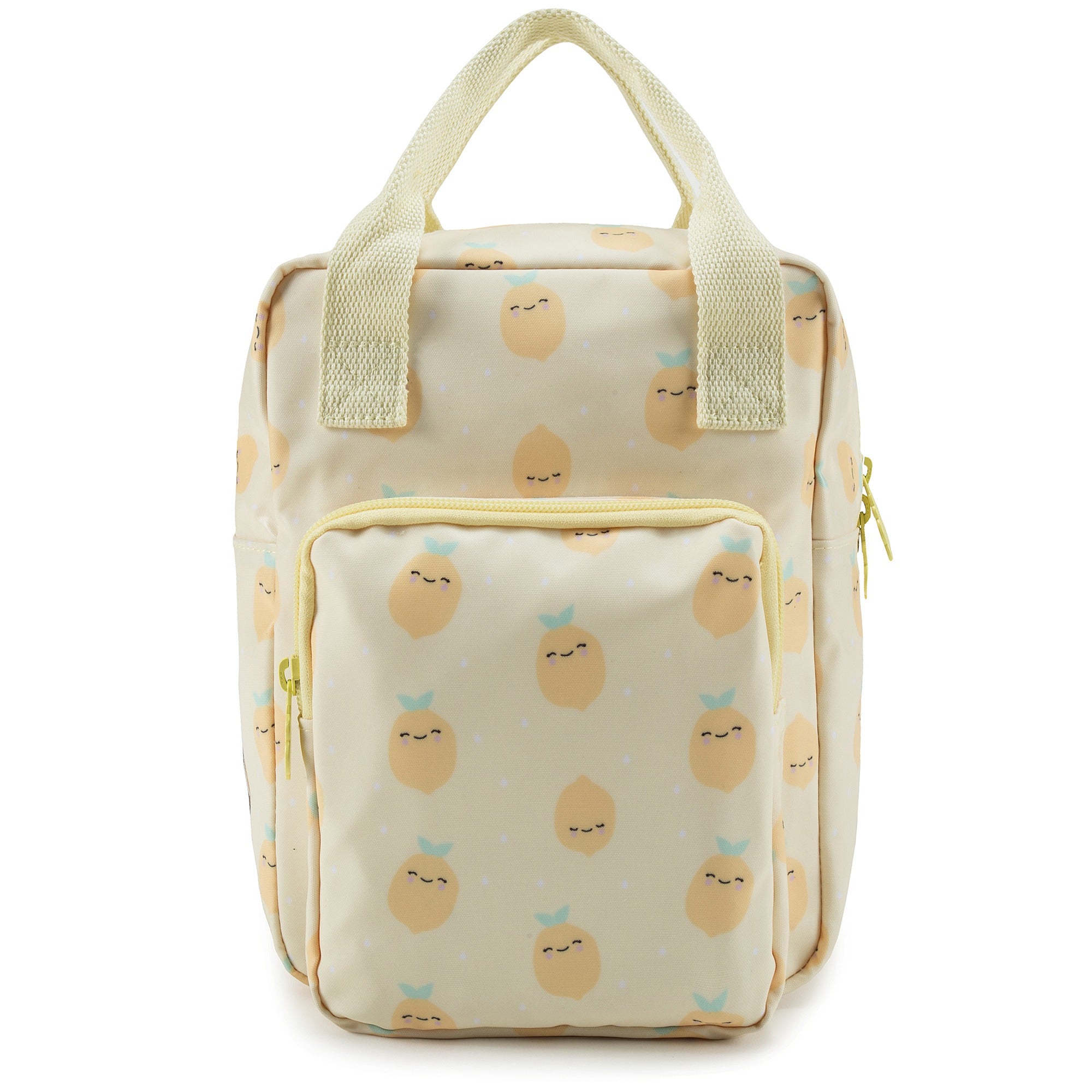 Girls Yellow Lemon Printed Backpack(20 x 13 x 26 cm)