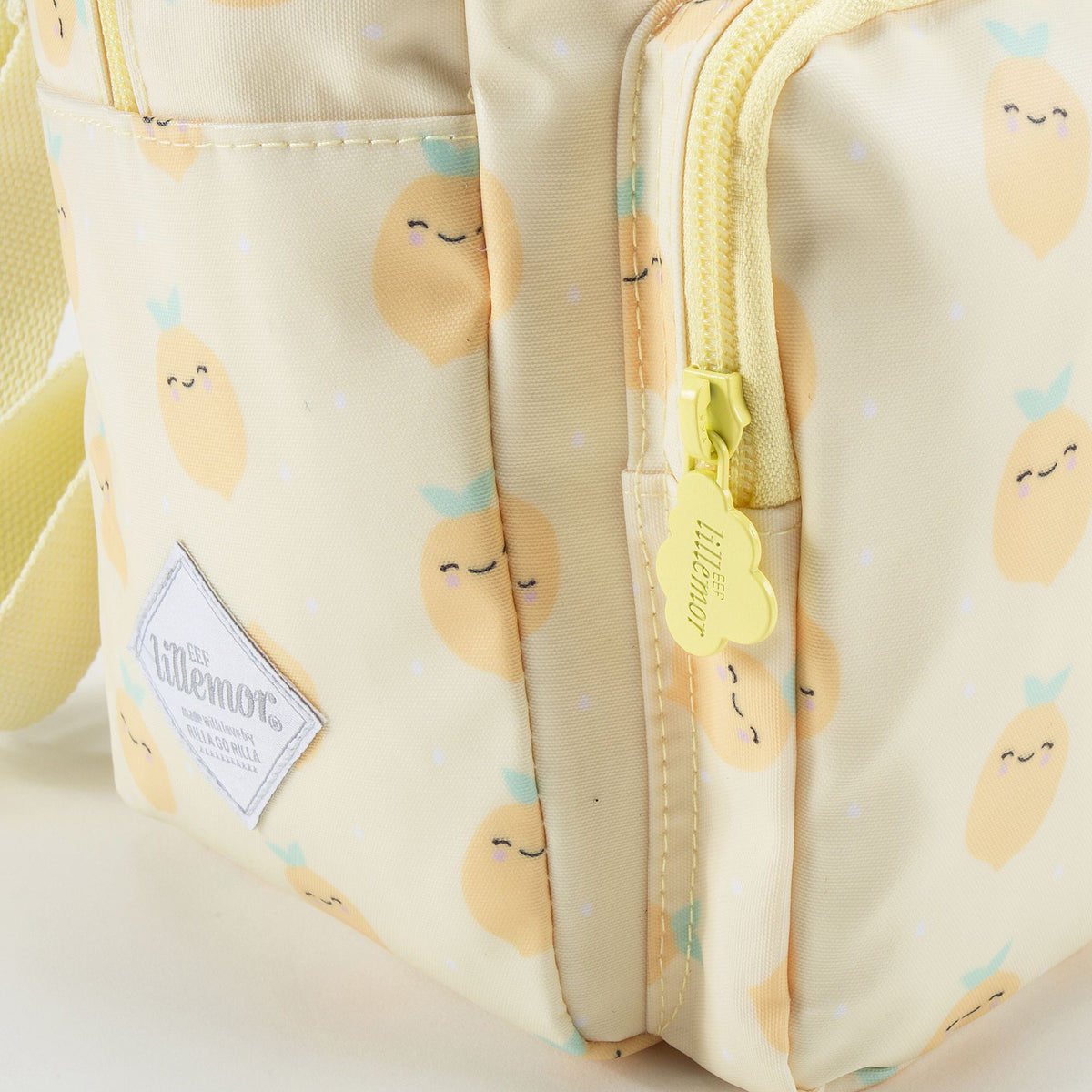 Sac à dos jaune pour fille avec imprimé citrons (20 x 13 x 26 cm)