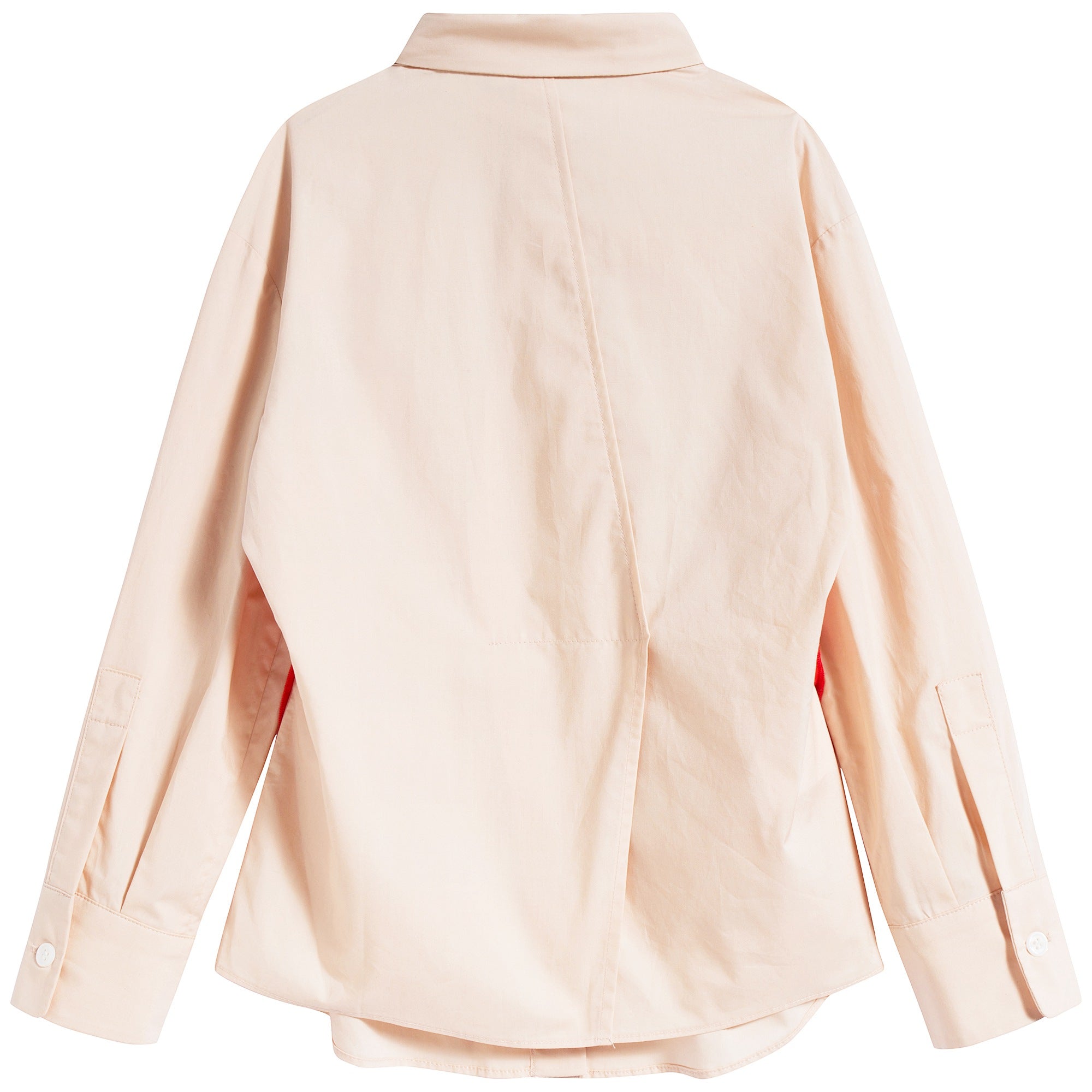 Girls Cream Pink Cotton Shirt