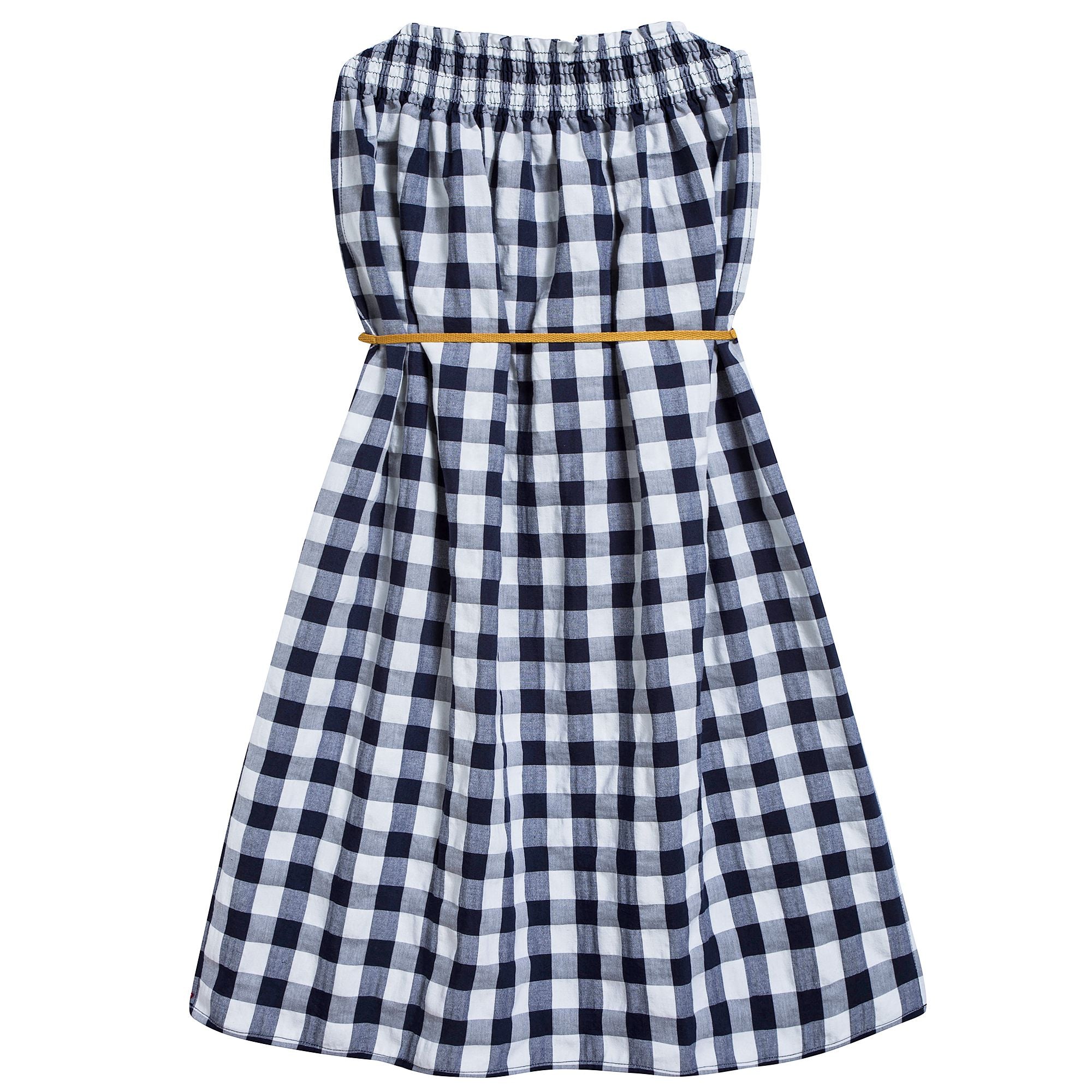 Girls Navy Blue Peach Cotton Dress