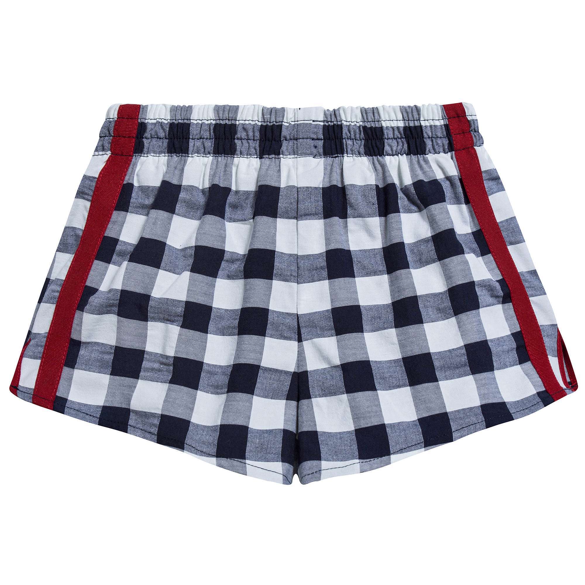 Girls Navy Blue Peach Cotton Shorts