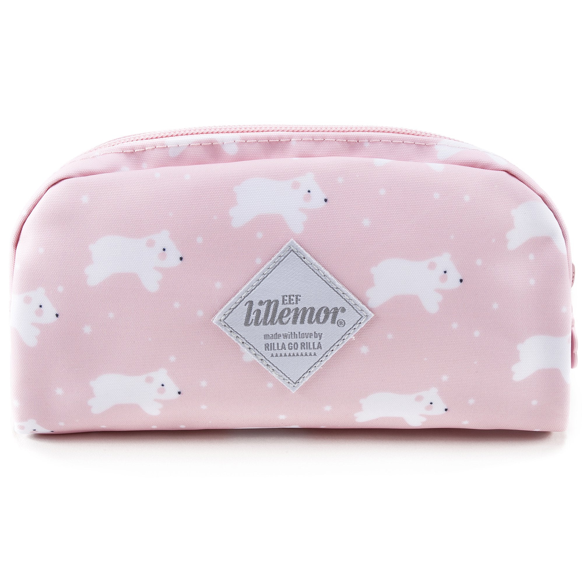 Girls Light Pink Dog Printed Pencil Pouch(21 x 11cm)