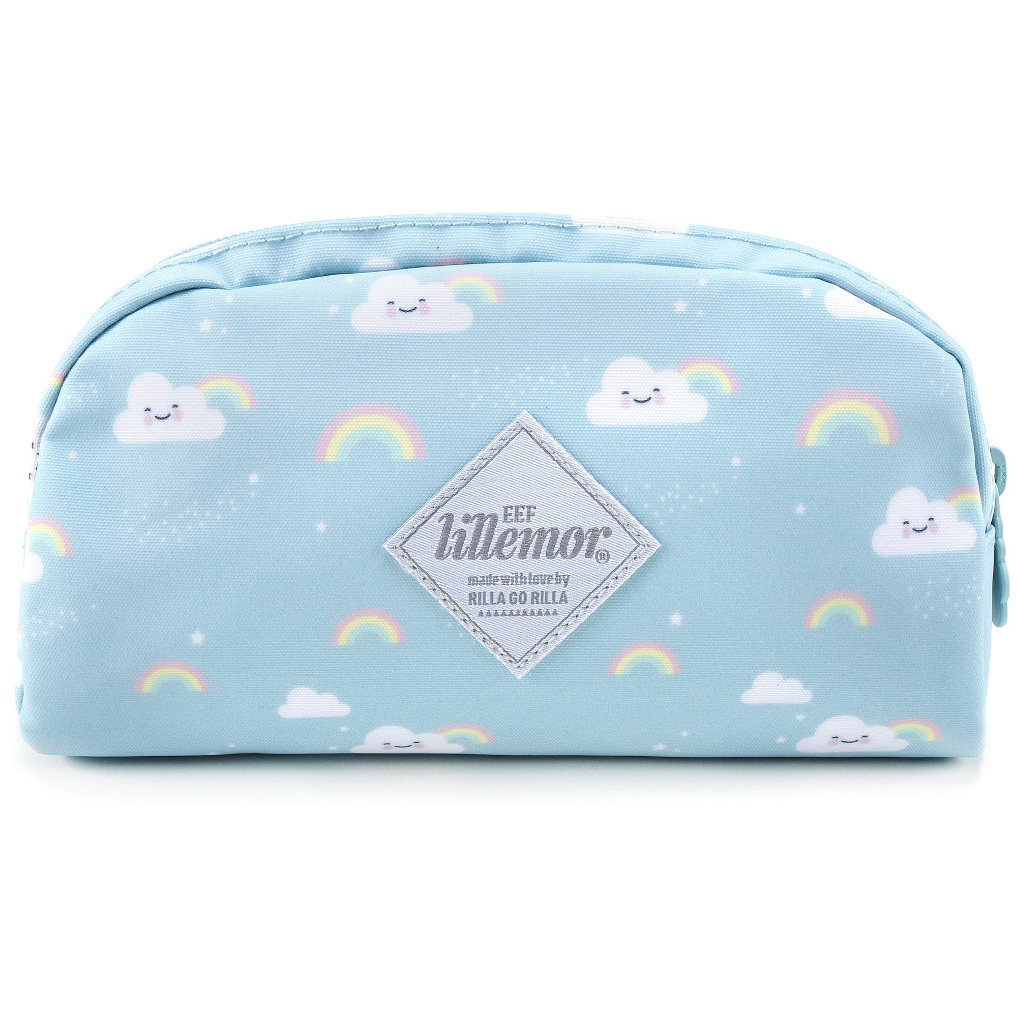 Girls Light Blue Rainbow Printed Pencil Pouch(21 x 11cm)