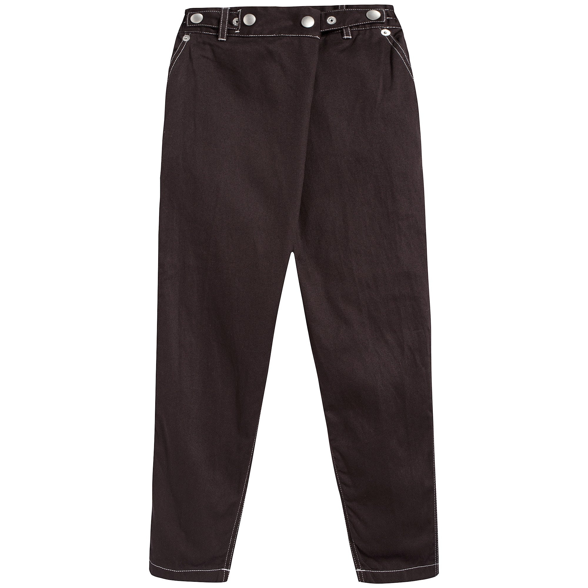 Boys & Girls Dark Brown Cotton Trousers