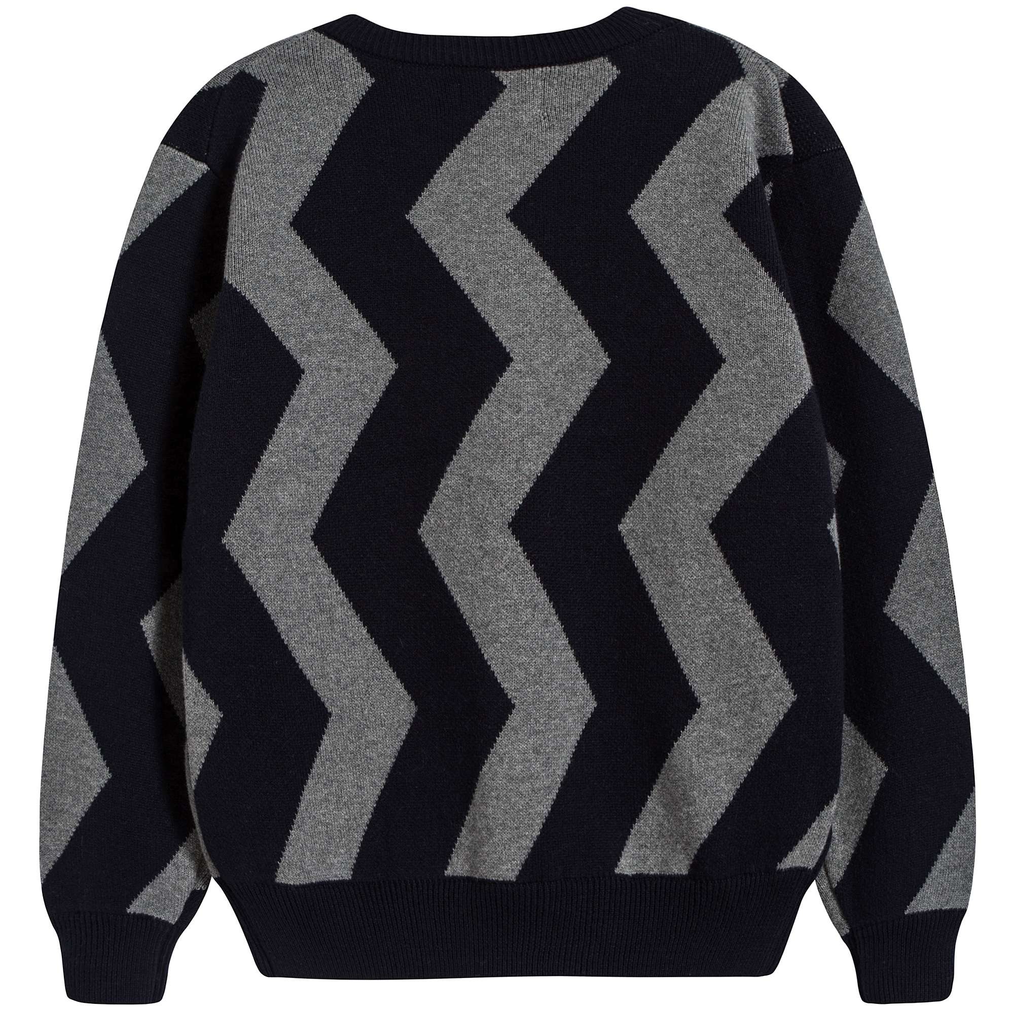 Boys & Girls Grey Striped Cotton Cardigan