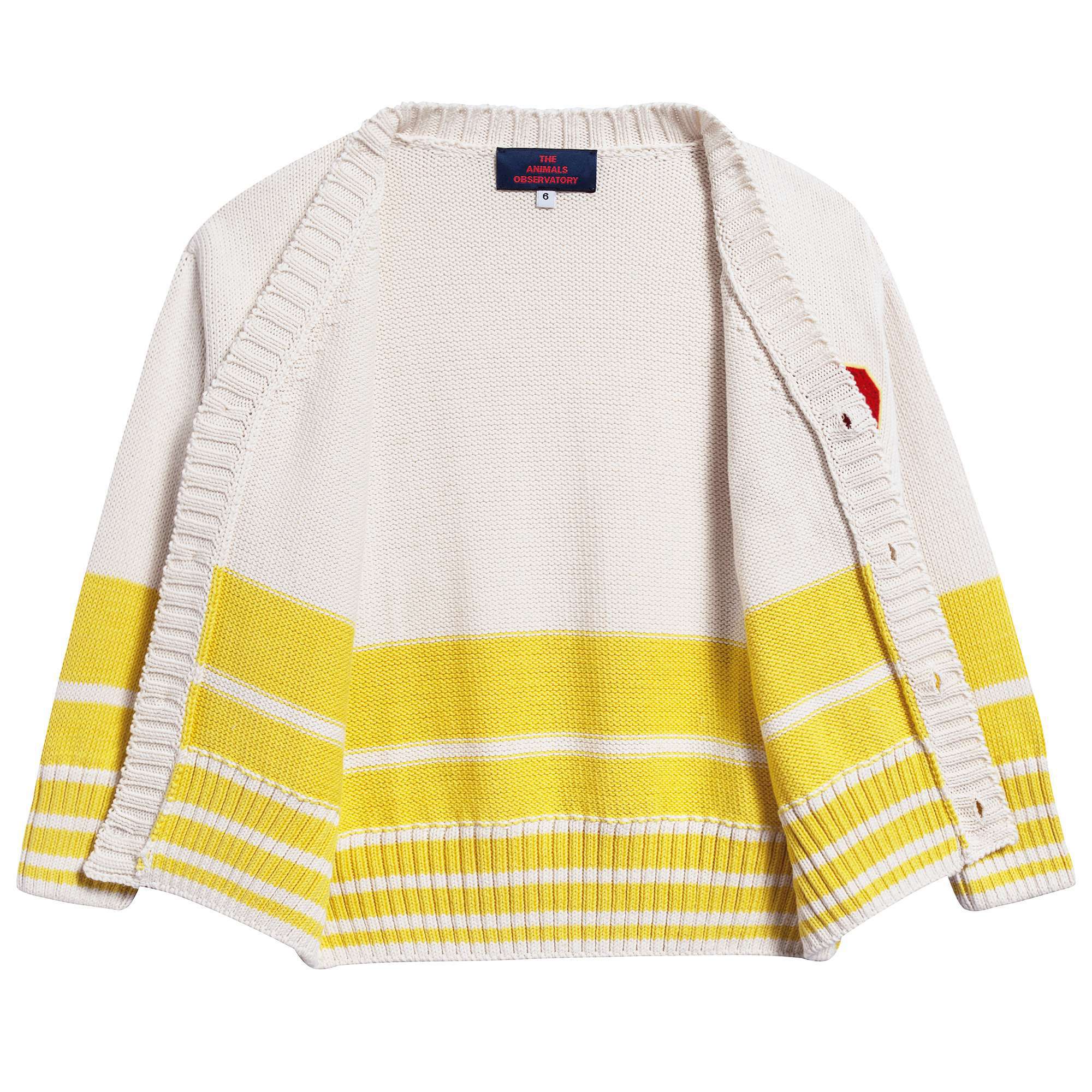 Girls Yellow University Cotton Cardigan