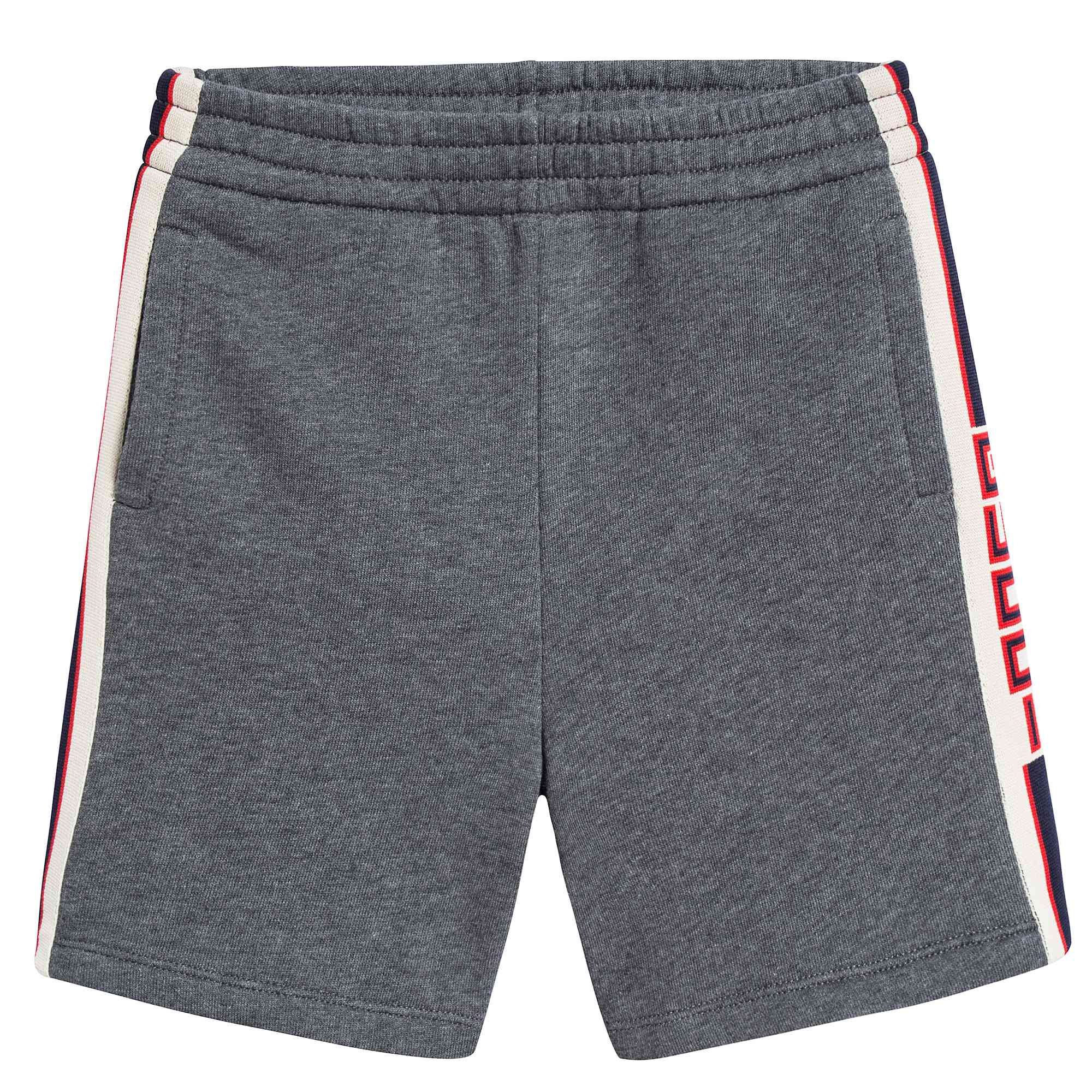 Boys Grey Logo Cotton Shorts
