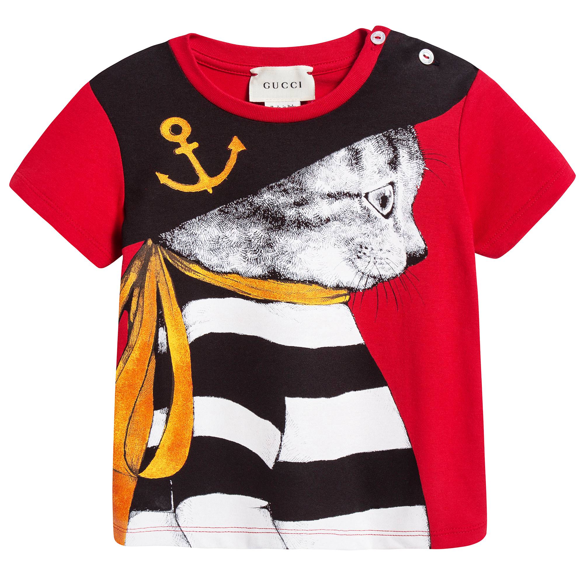 Baby Girls Red Cat T-shirt