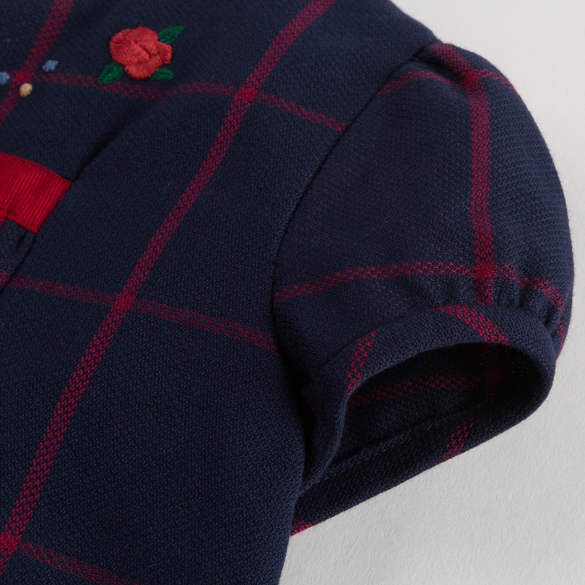 Baby Girls Navy Blue Check Bow Trims Dress - CÉMAROSE | Children's Fashion Store - 4