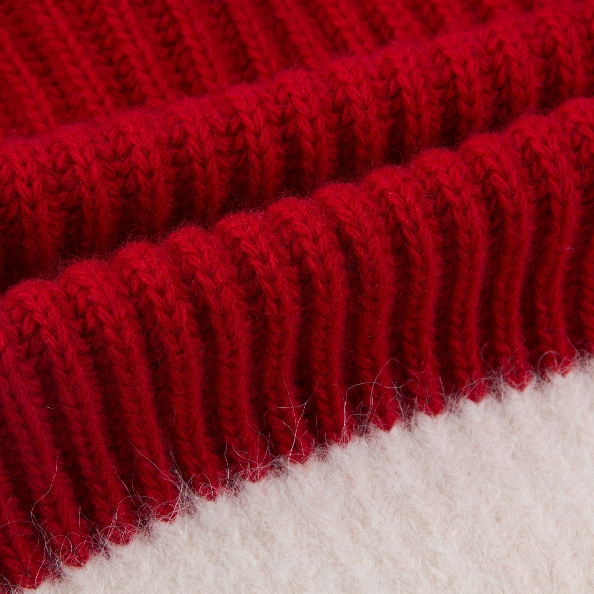 Girls Red & White Wool Sweater