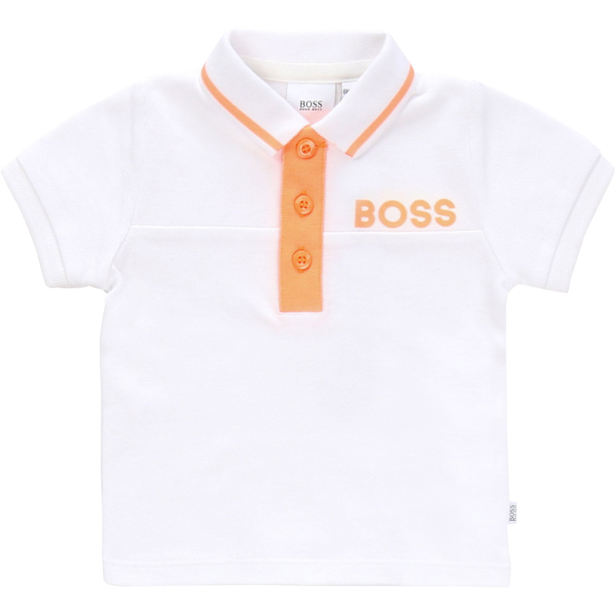 Baby Boys White Cotton Polo Shirt