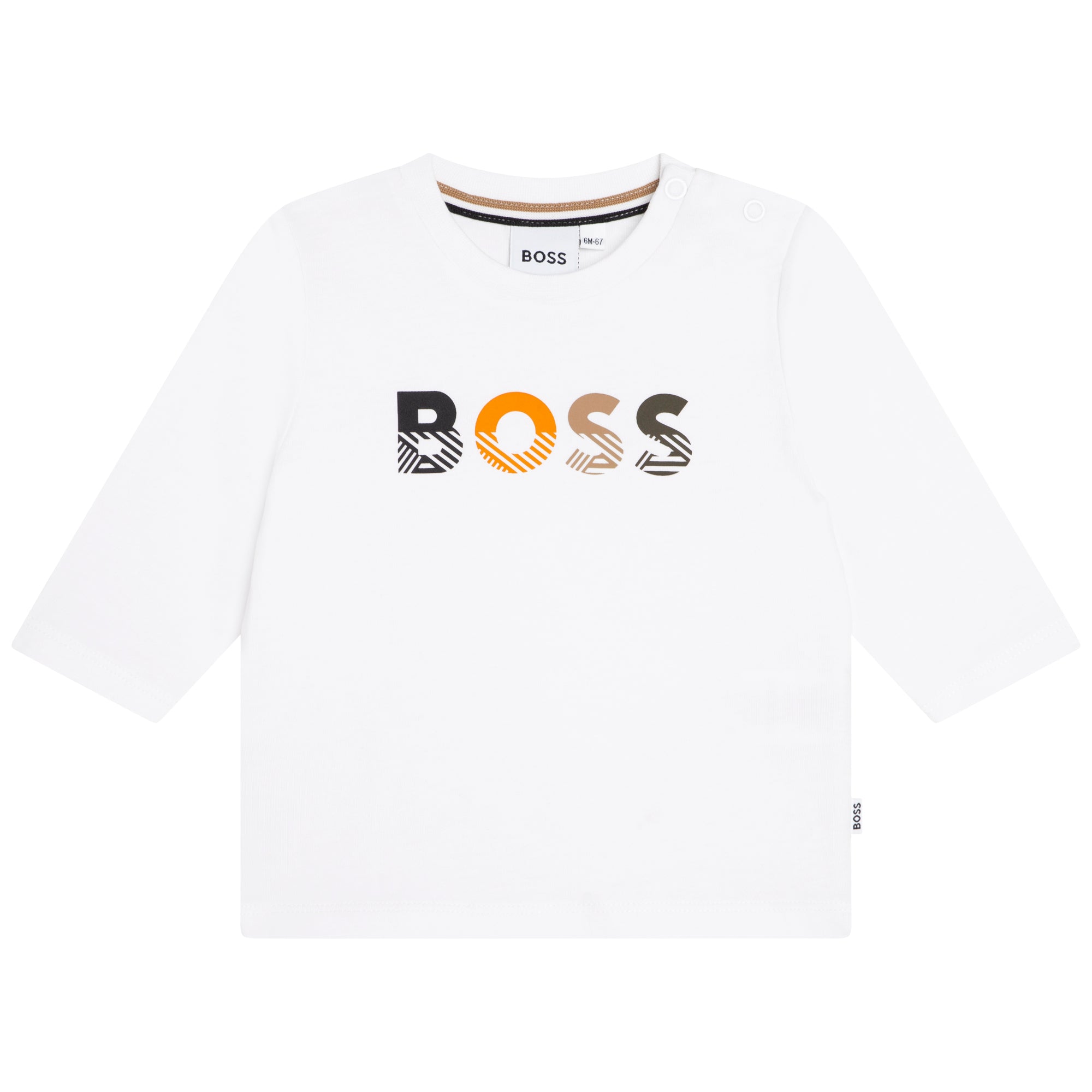 Baby Boys White Logo Cotton T-Shirt