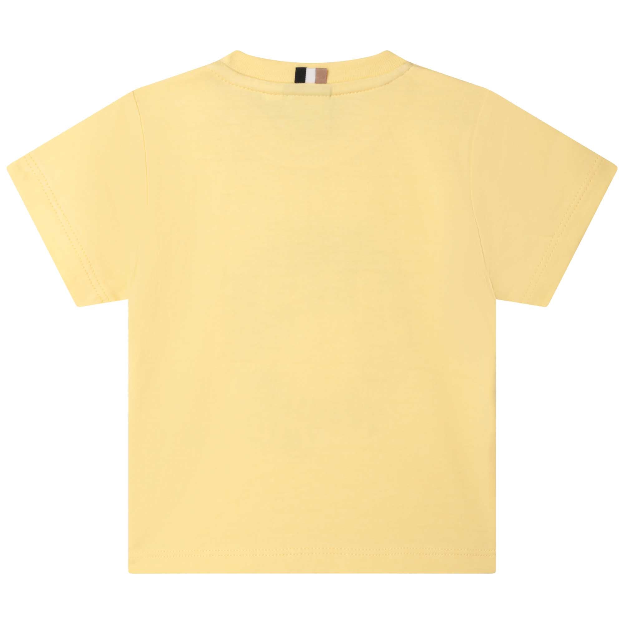 Baby Boys Yellow Printed Cotton T-Shirt