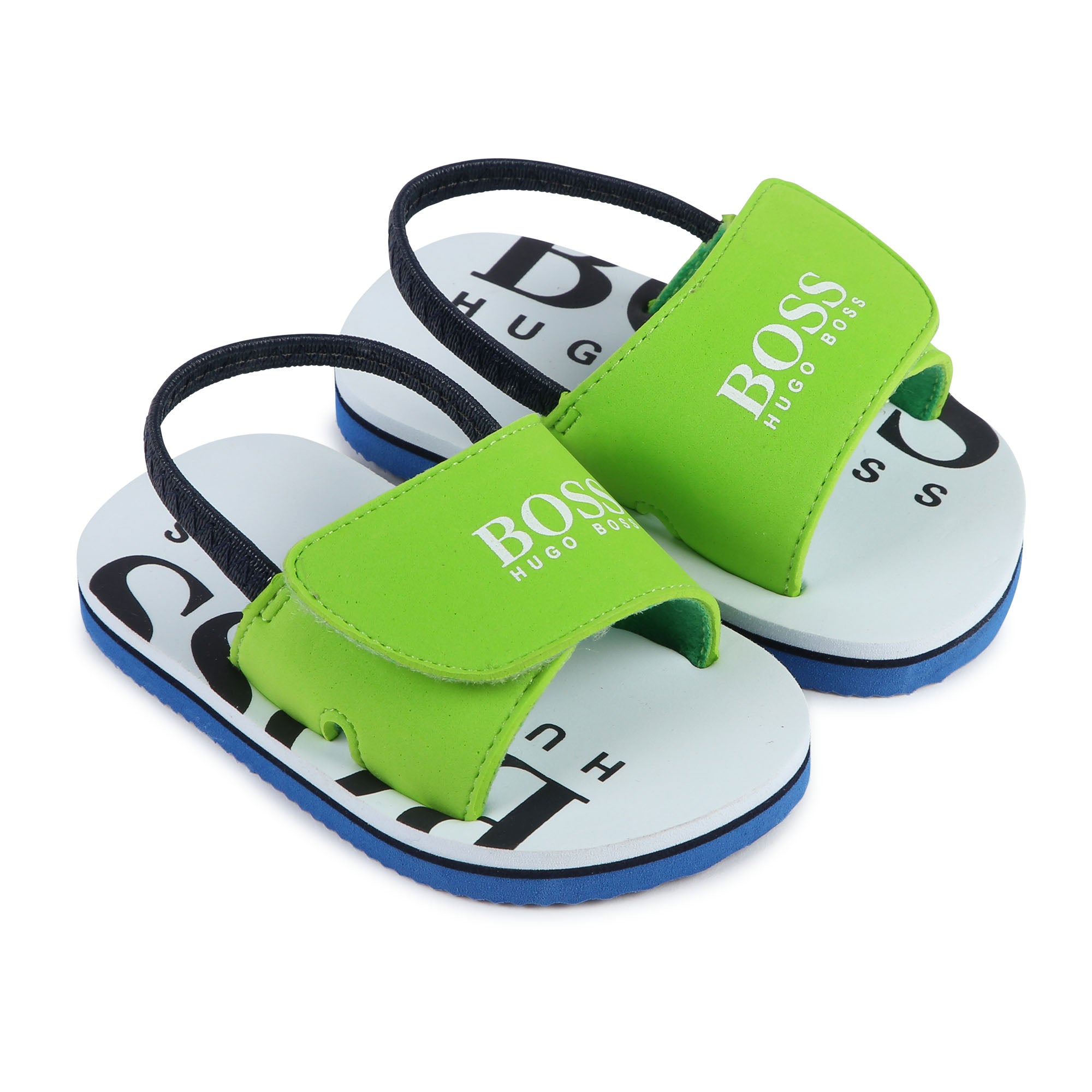Boys Green Logo Sandals