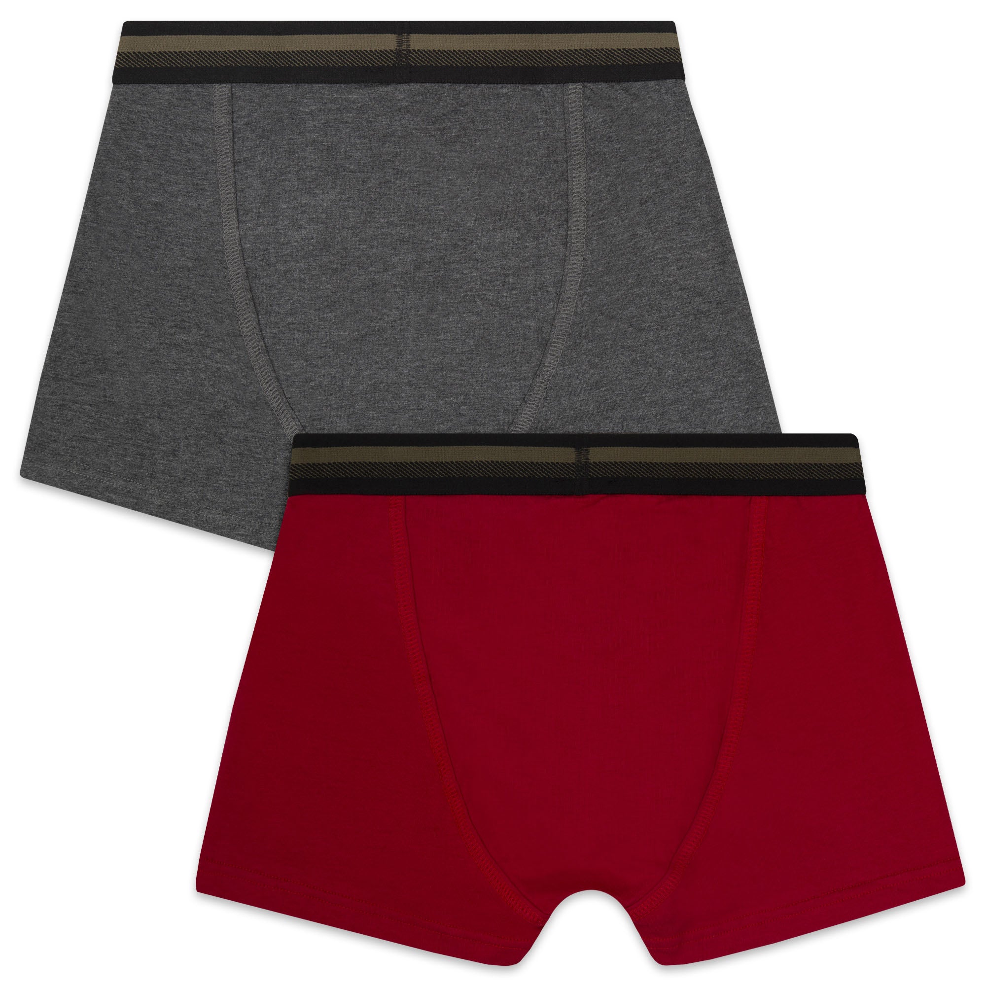 Boys Grey Cotton Underwear Set(2 Pack)