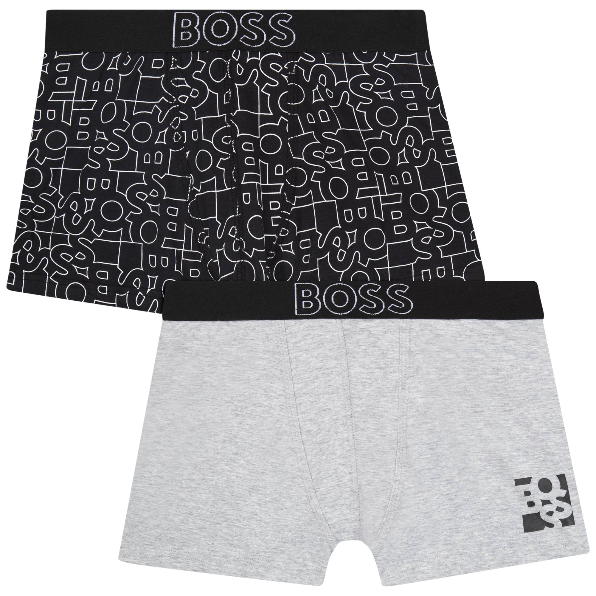 Boys Black Cotton Underwear Set(2 Pack)