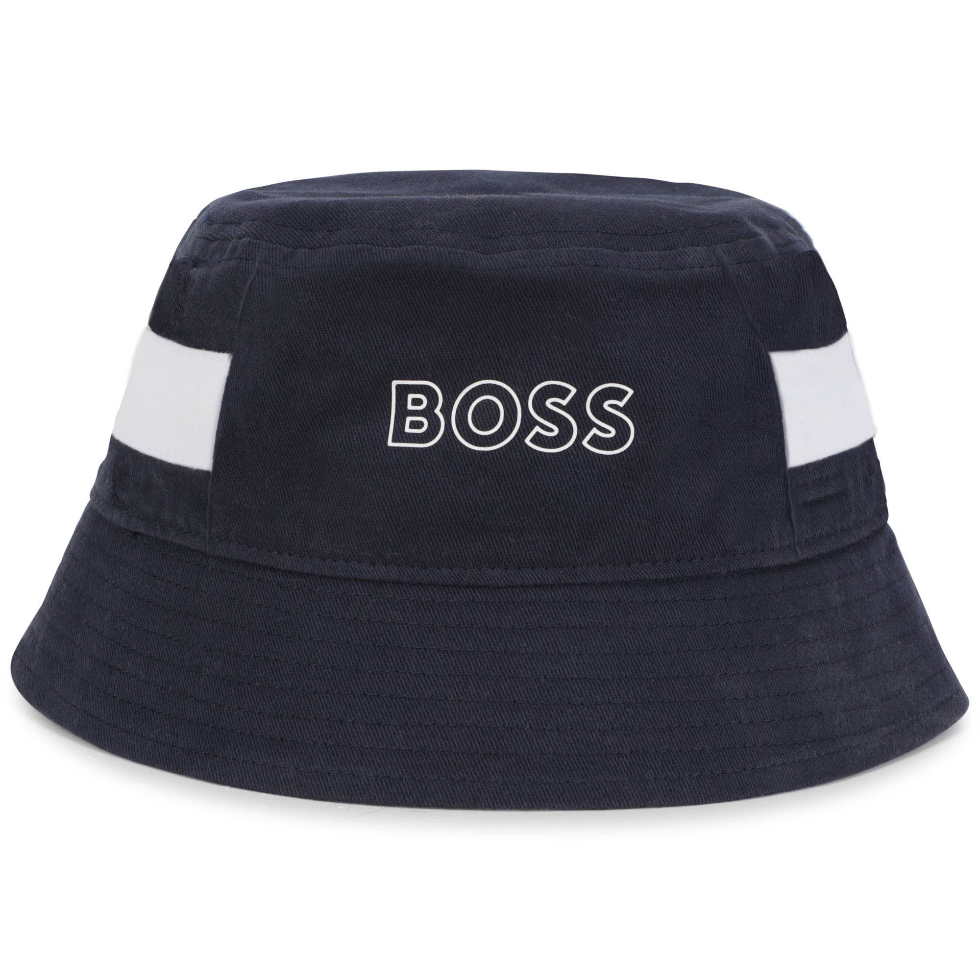Boys Navy Logo Cotton Bucket Hat