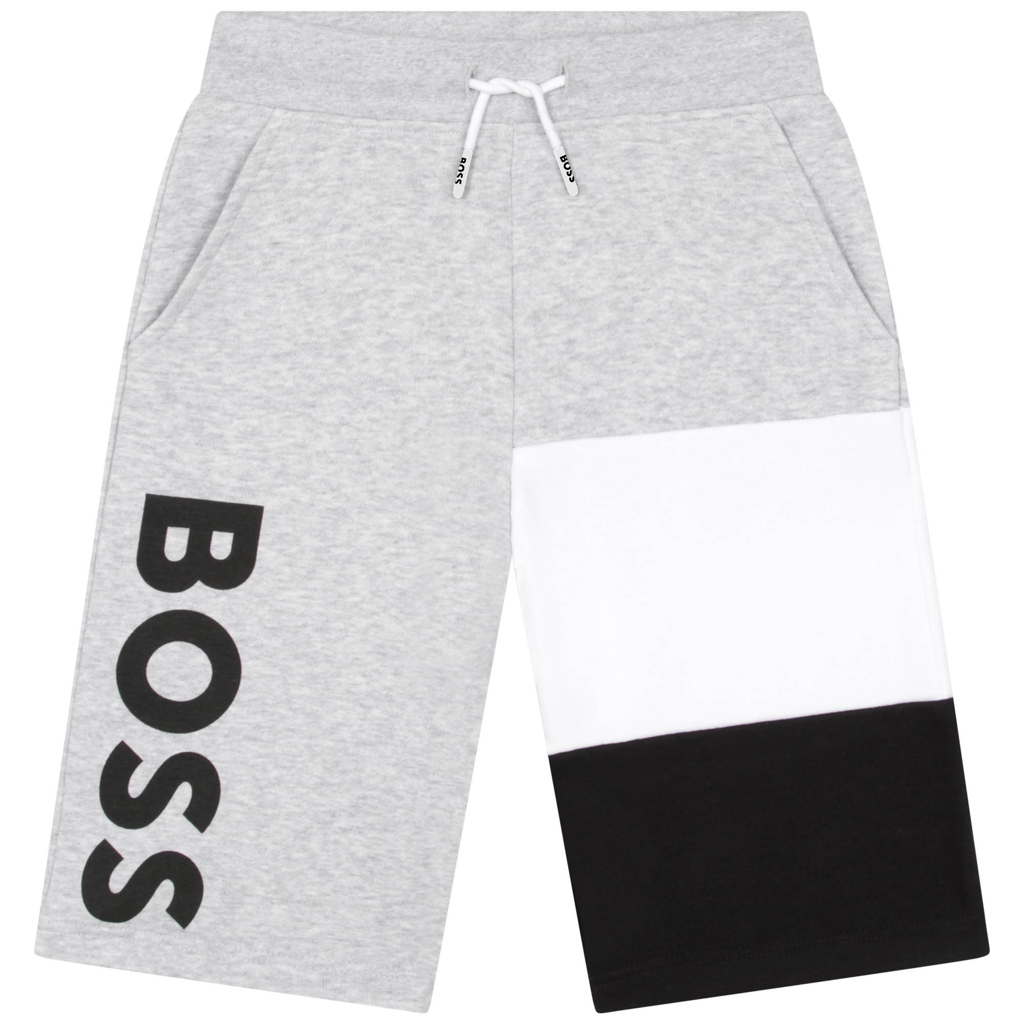 Boys Grey Logo Cotton Shorts