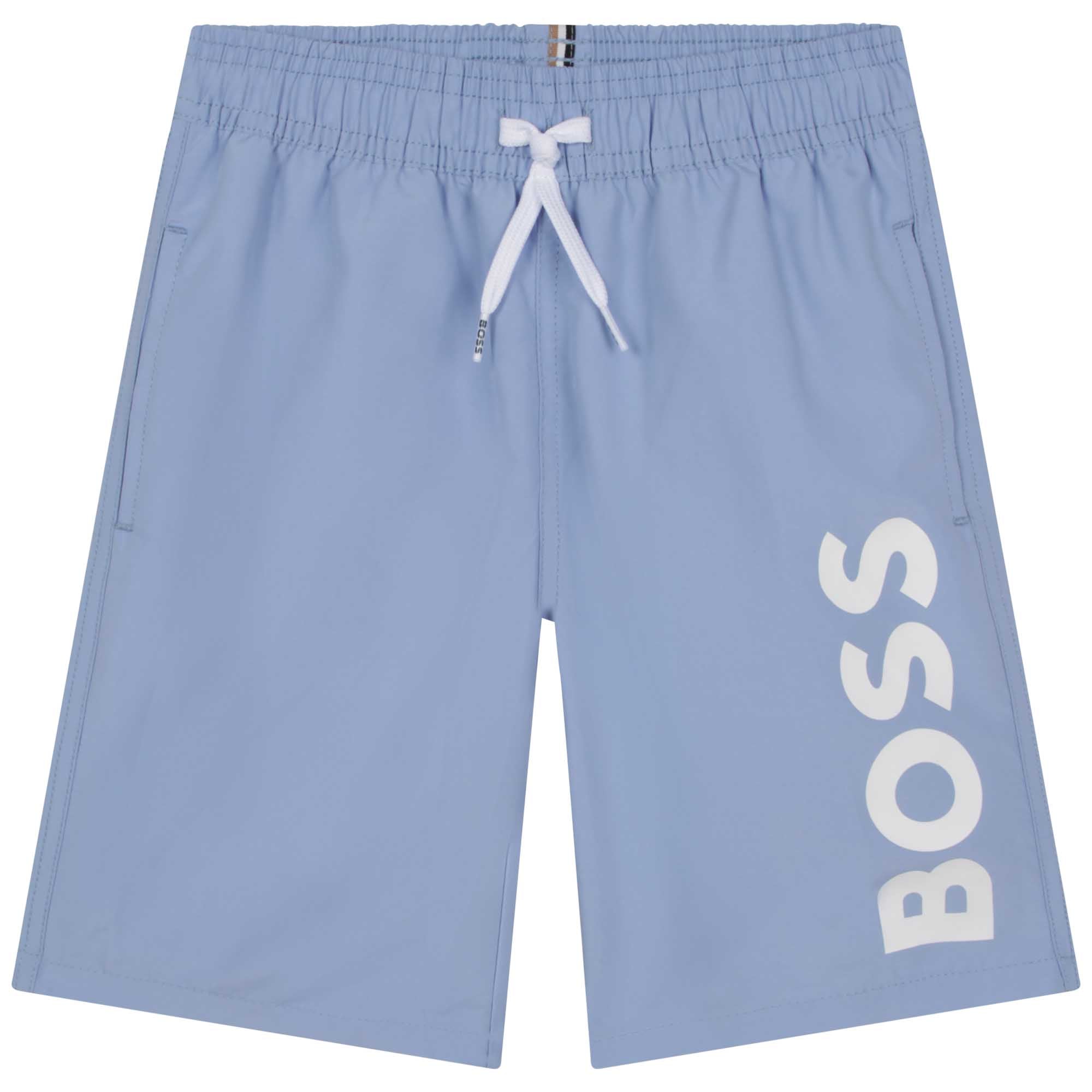 Boys Light Blue Logo Swim Shorts