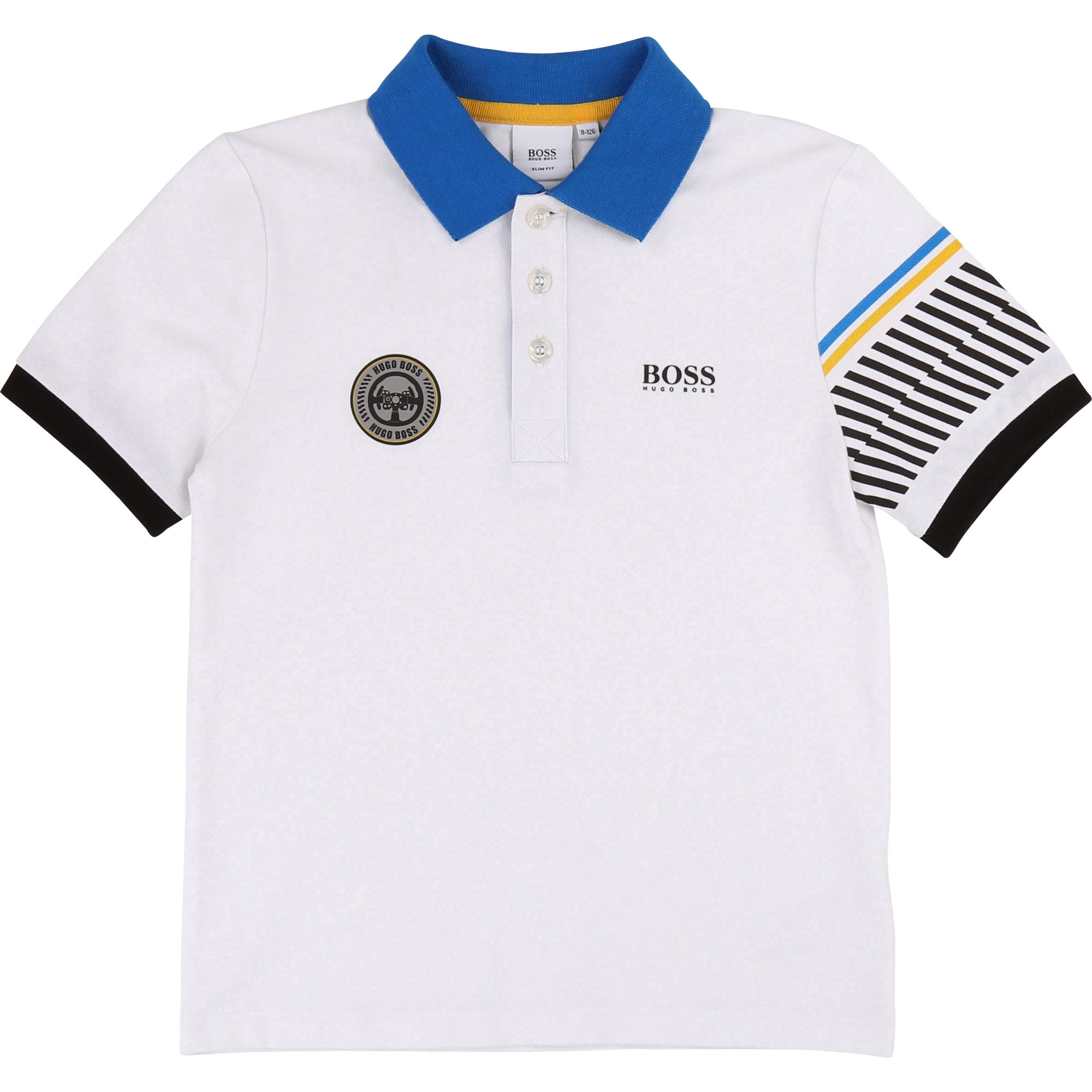 Boys White Cotton Polo Shirt
