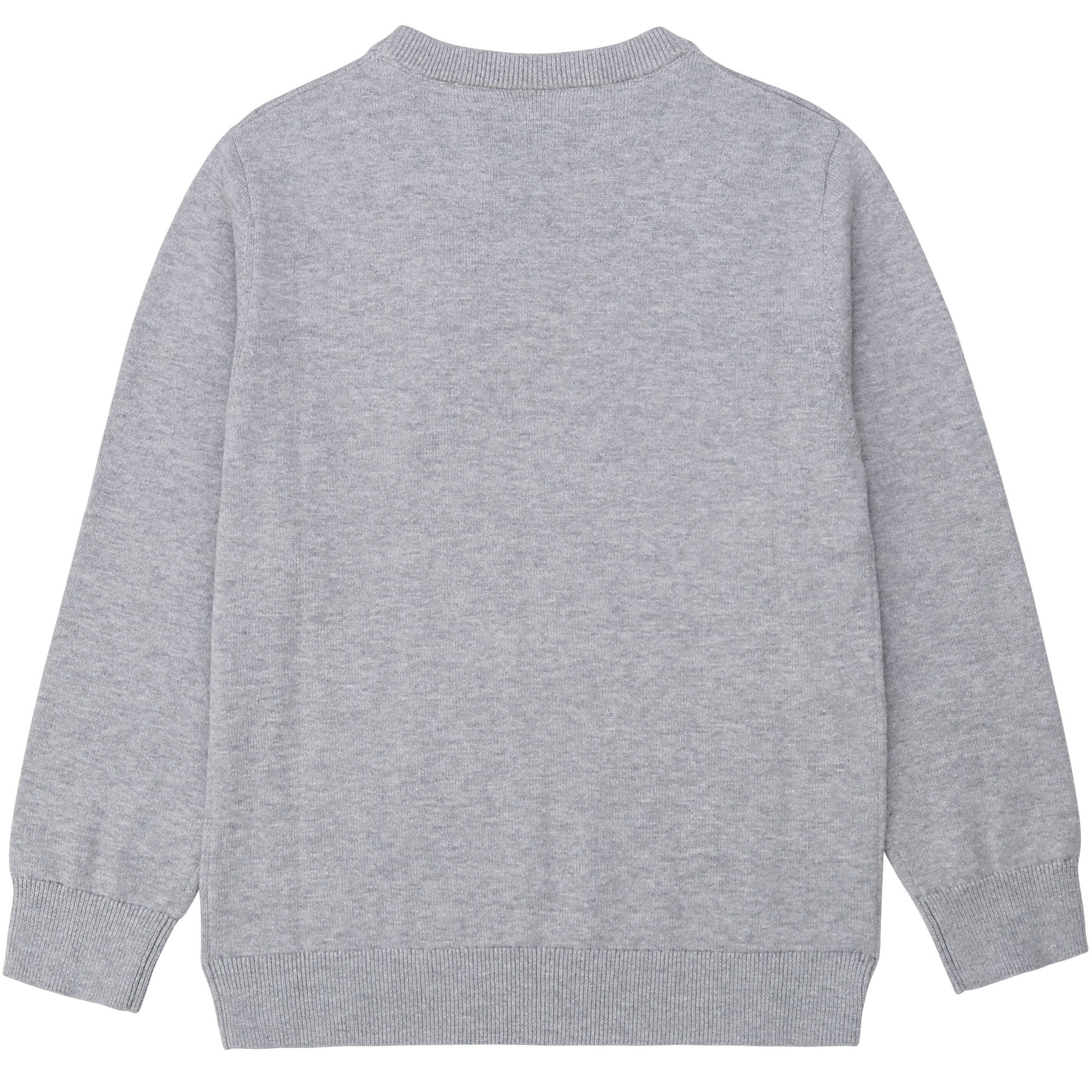 Boys Grey Logo Cotton Jumper