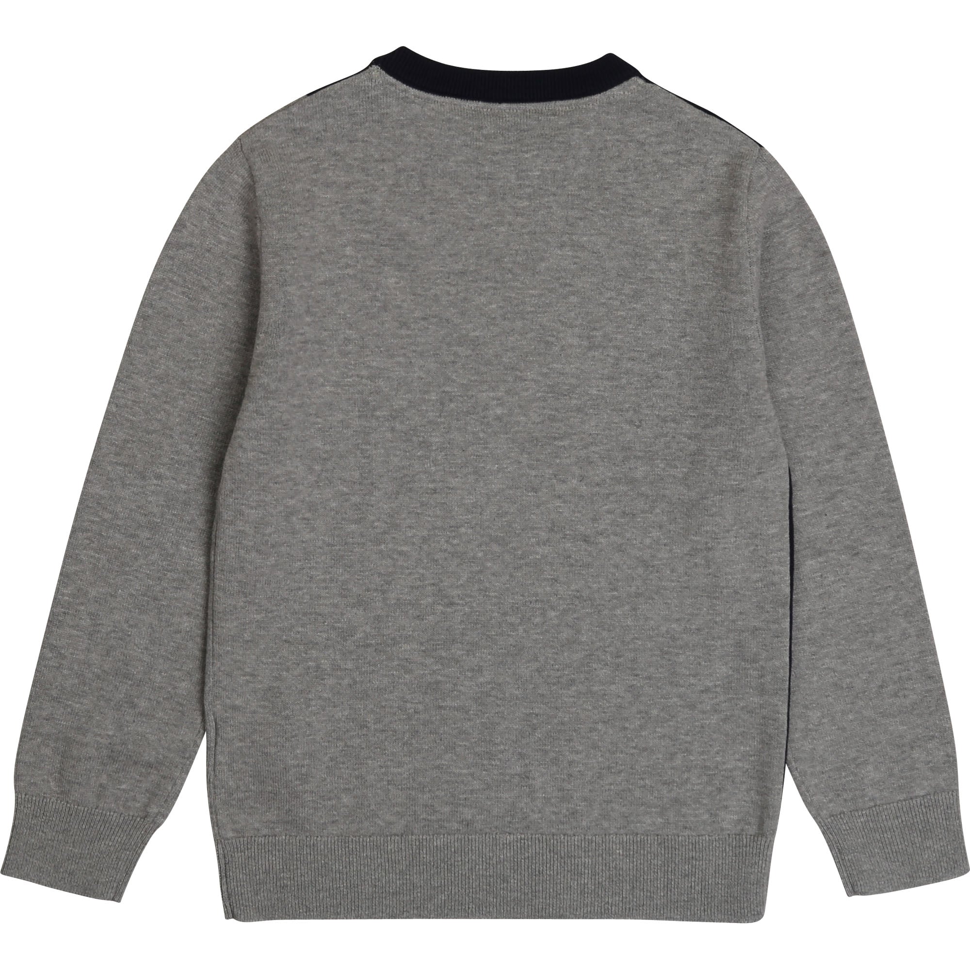 Boys Grey & Black Cotton Jumper