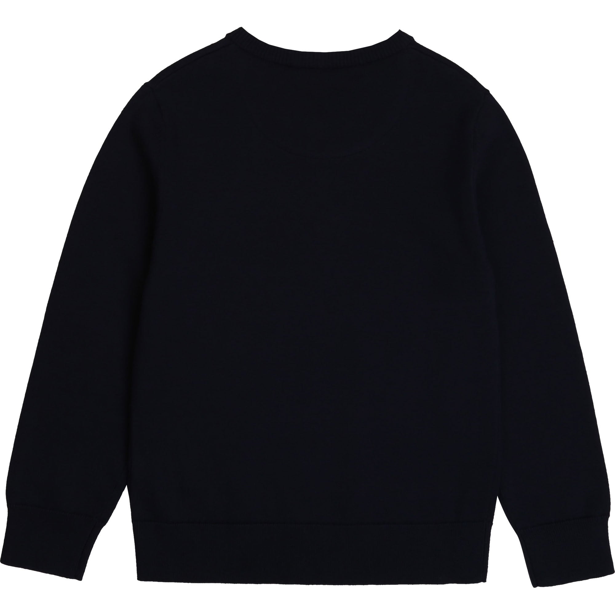 Boys Dark Navy Logo Cotton Jumper