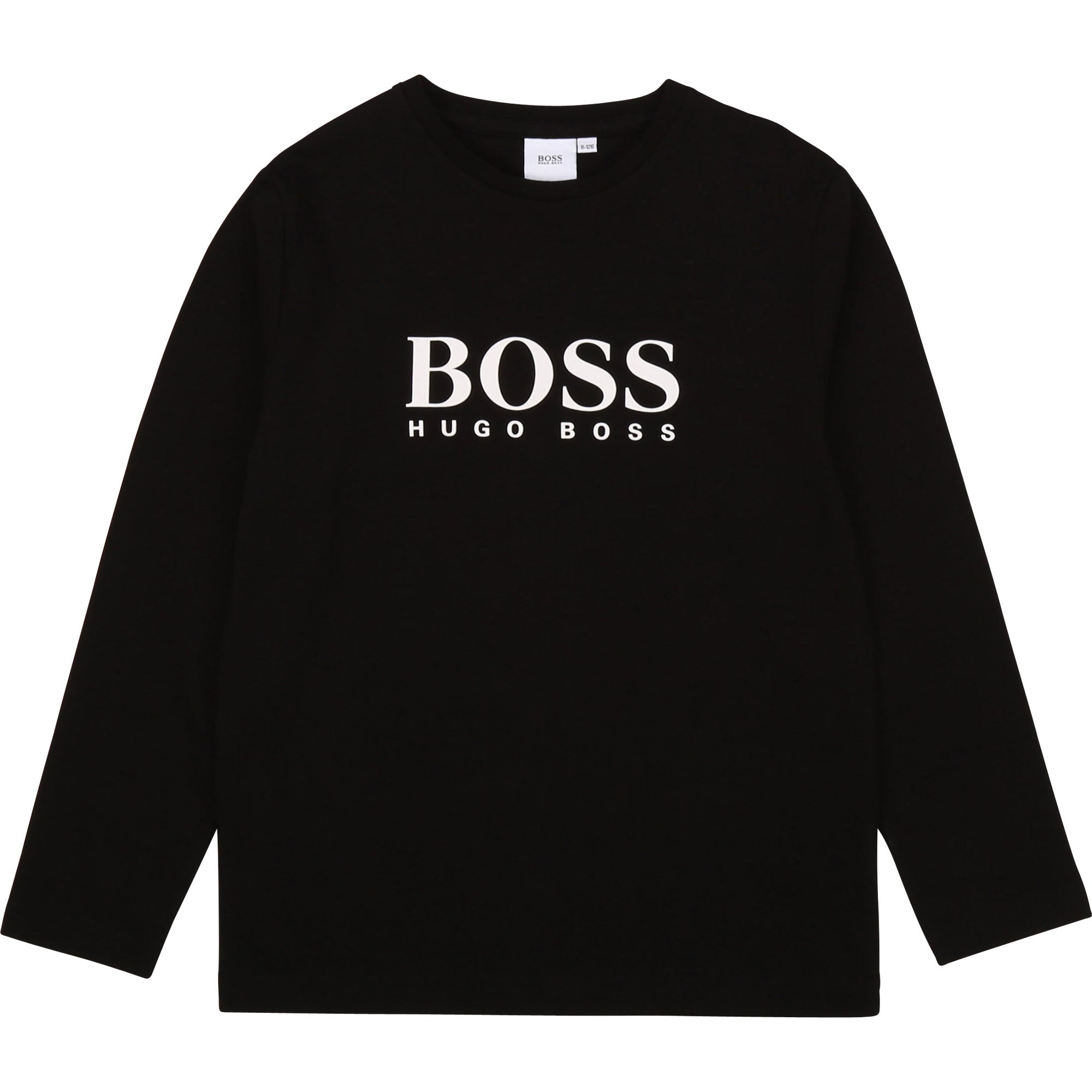Boys Black Logo Cotton T-Shirt