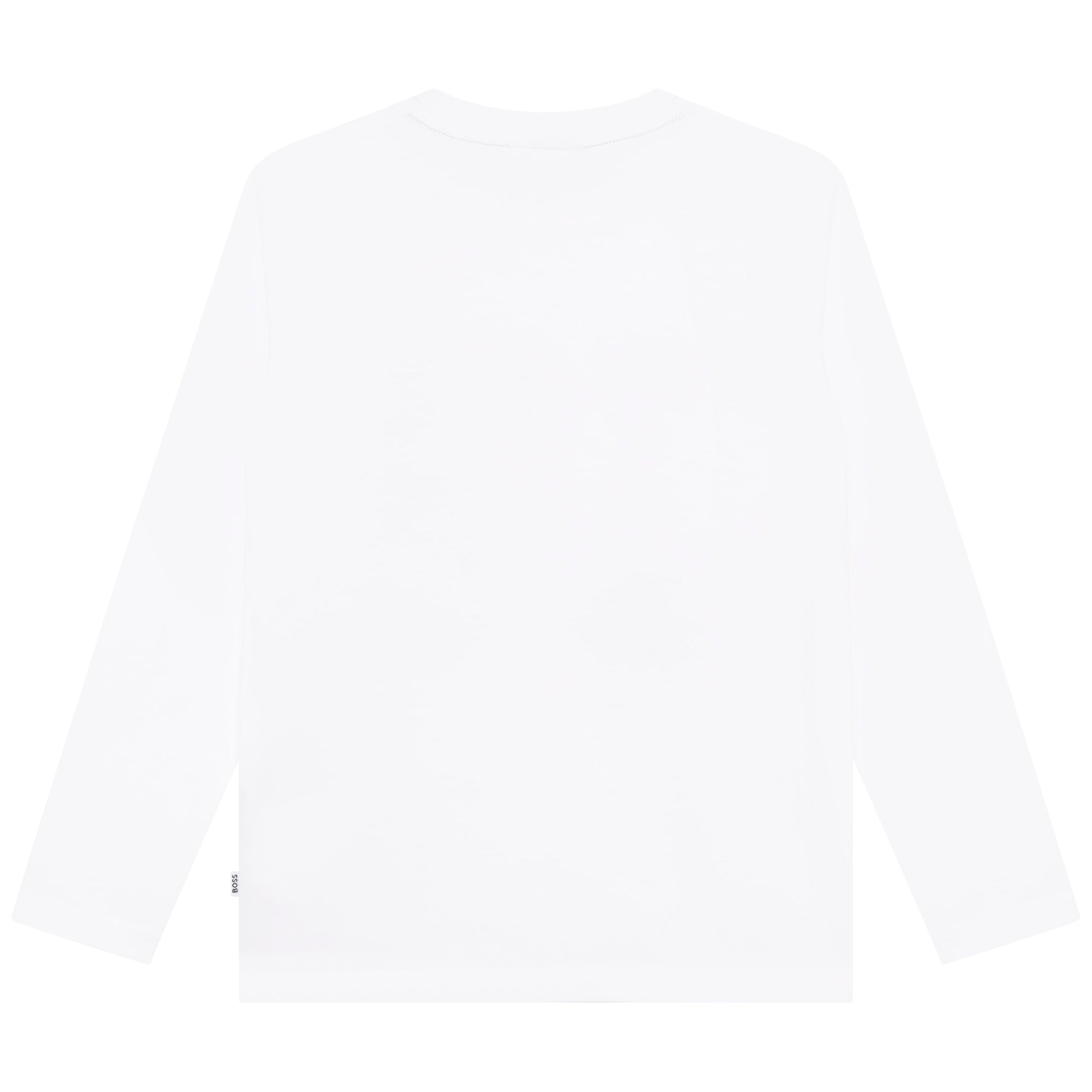 Boys White Logo Cotton T-Shirt