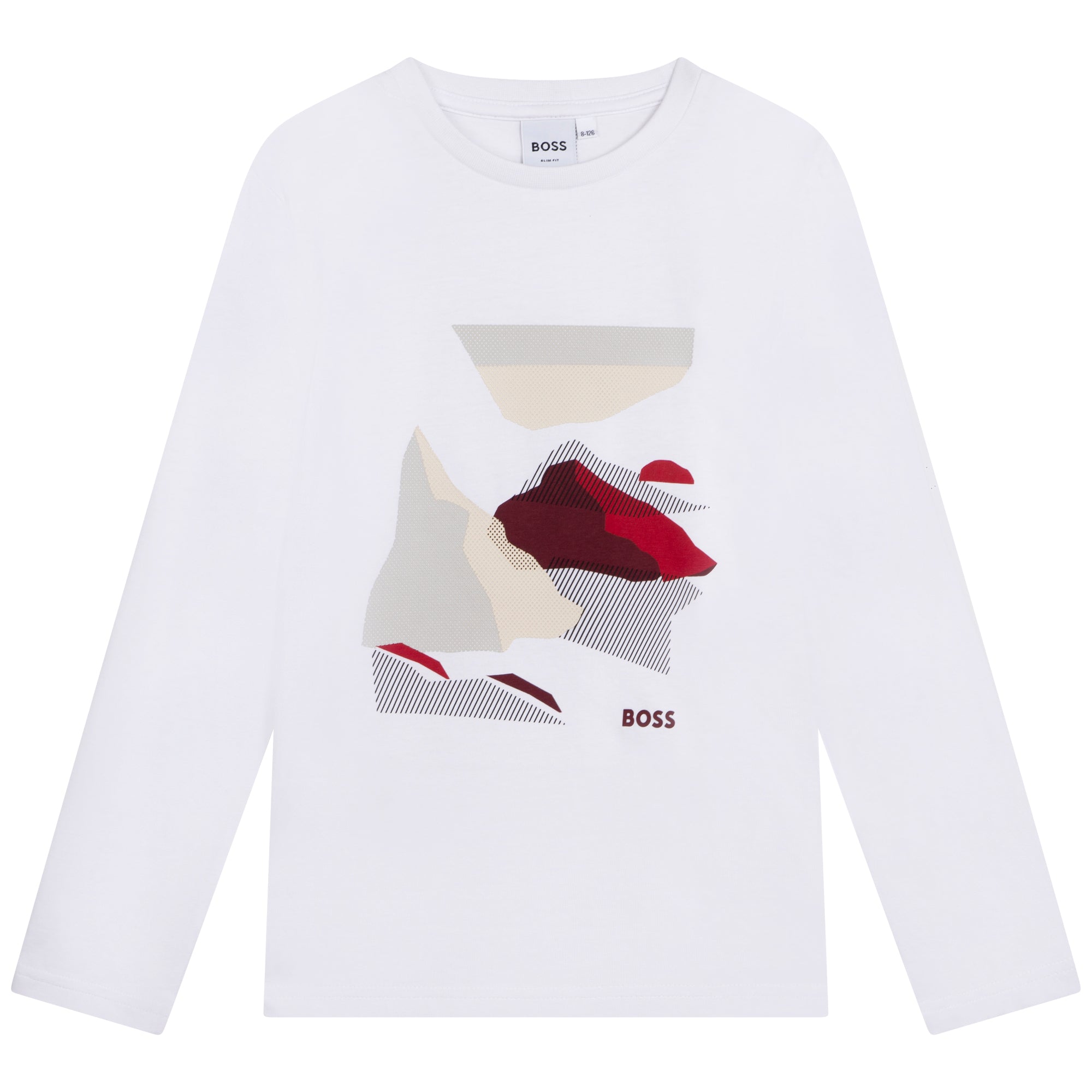 Boys White Printed Cotton T-Shirt