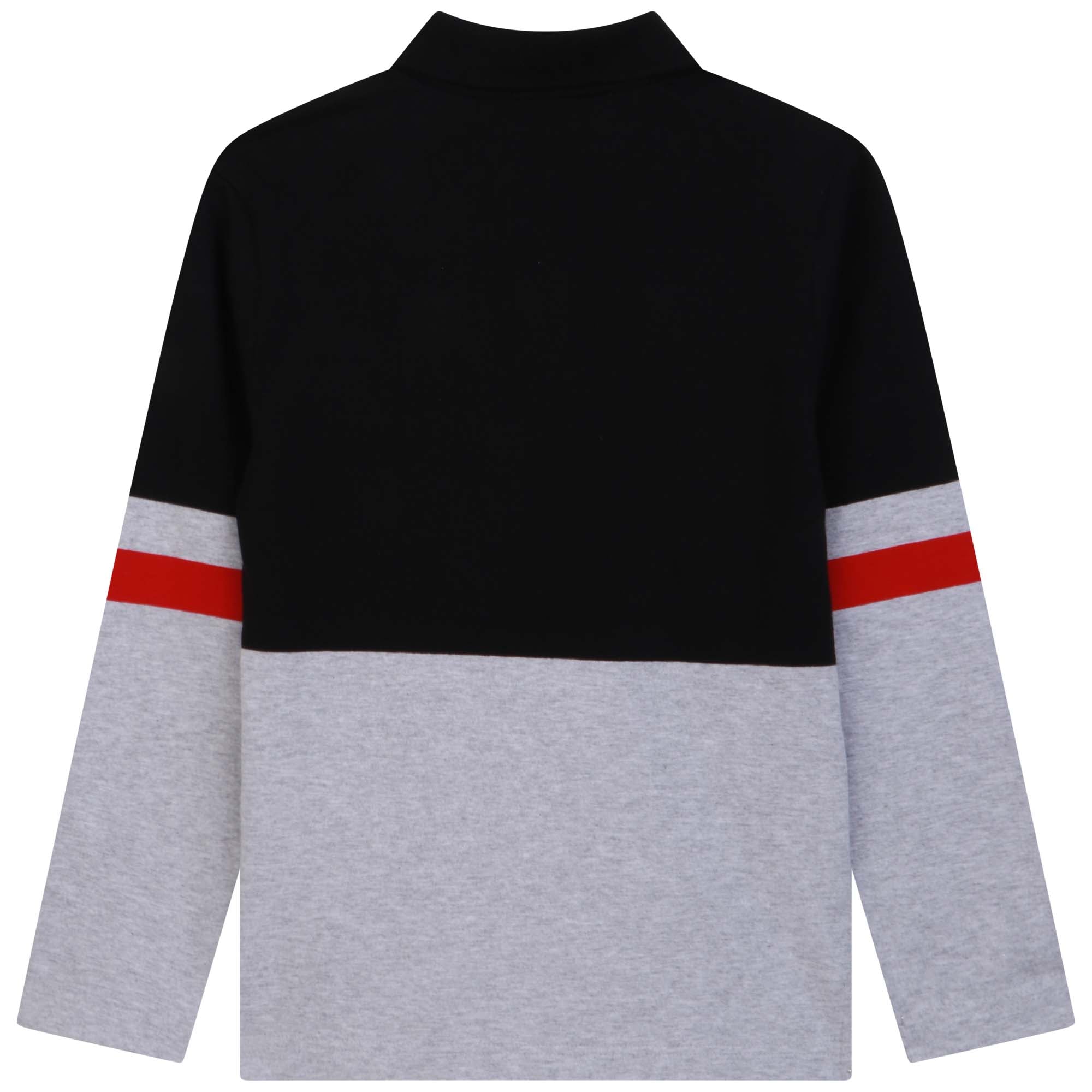 Boys Black Cotton Polo Shirt