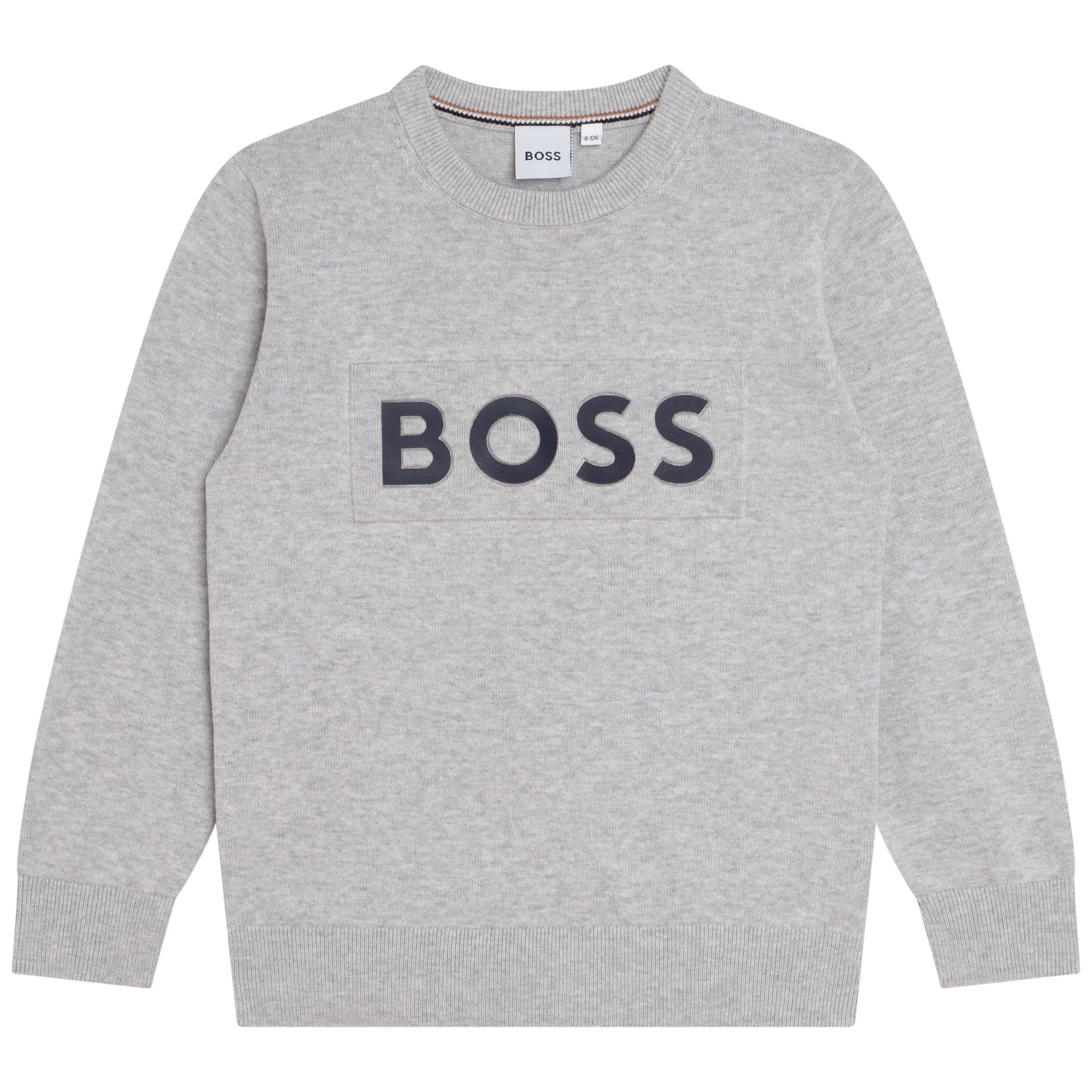 Boys Grey Logo Cotton Sweatshirt