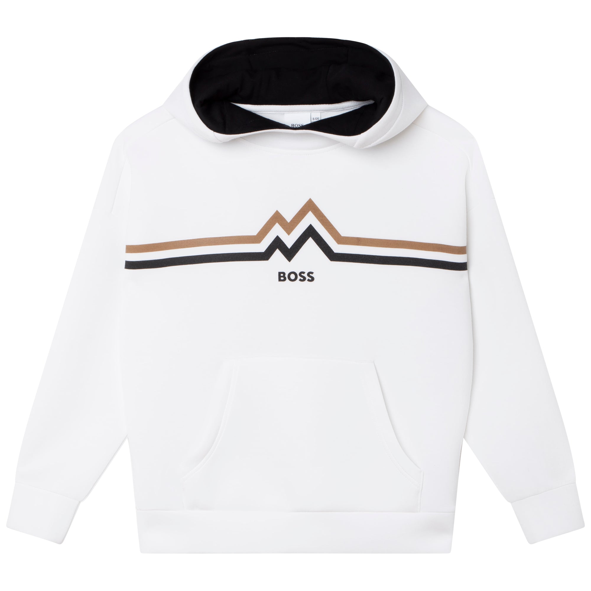 Boys White Hooded Cotton Sweatshirt