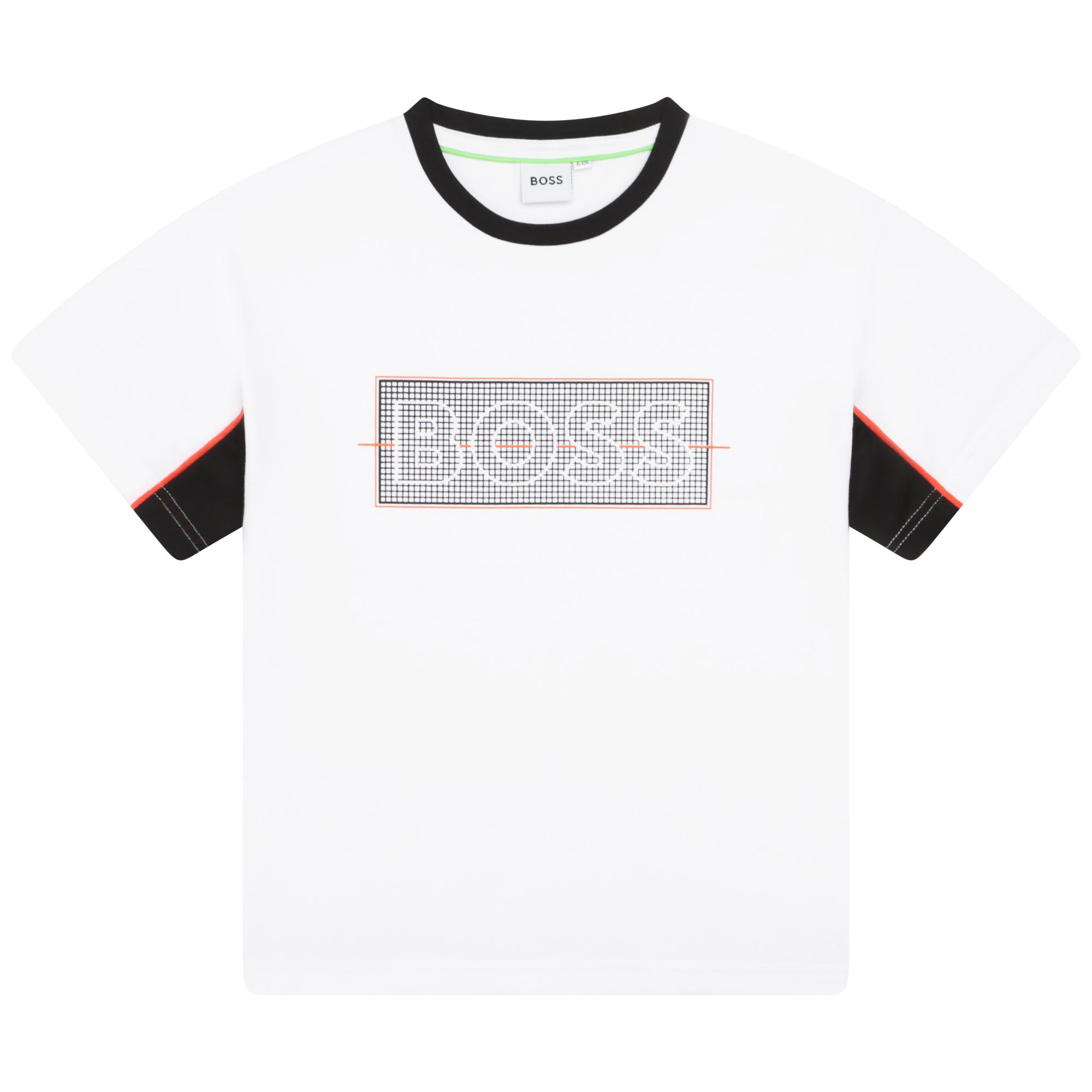Boys White Logo Cotton T-Shirt