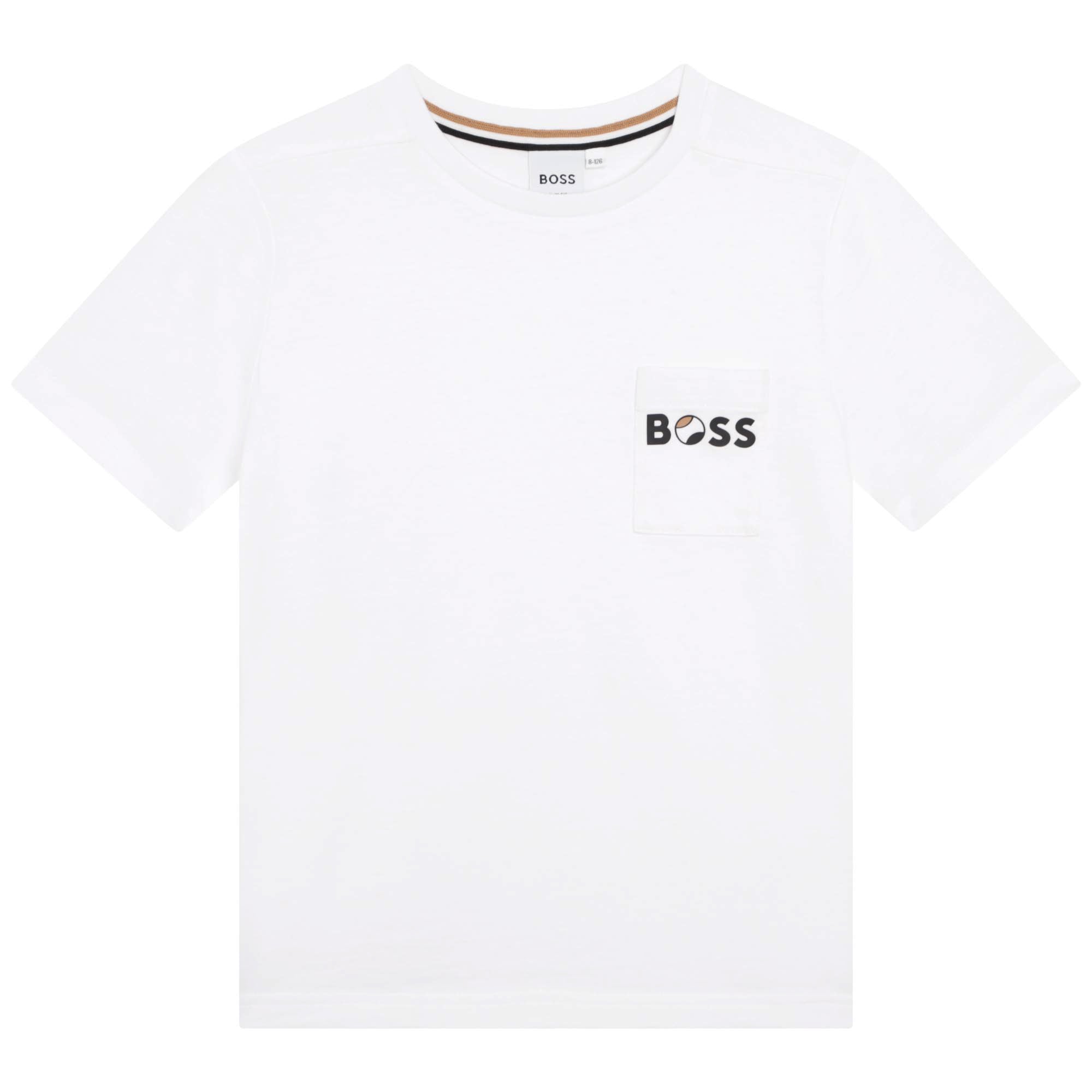 Boys White Logo Cotton T-Shirt